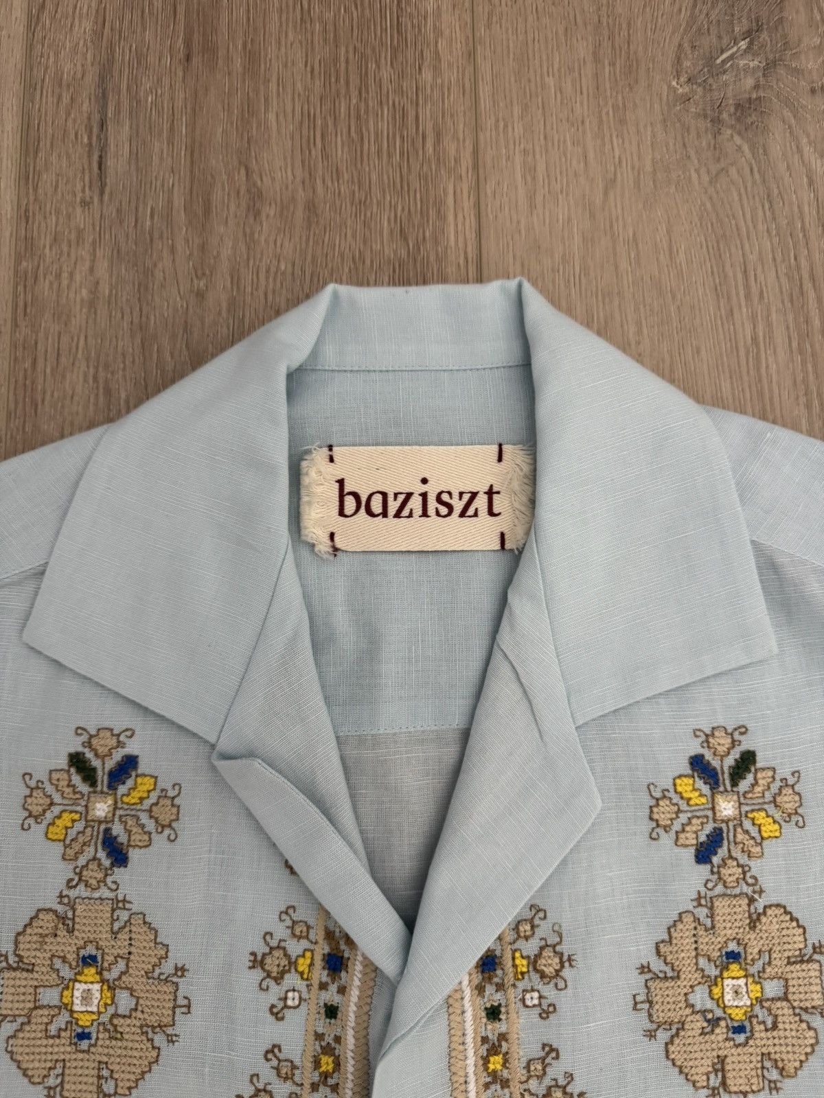 Other Baziszt Roses Embroidered Floral Camp Collar Shirt Size US S / EU 44-46 / 1 - 4 Thumbnail