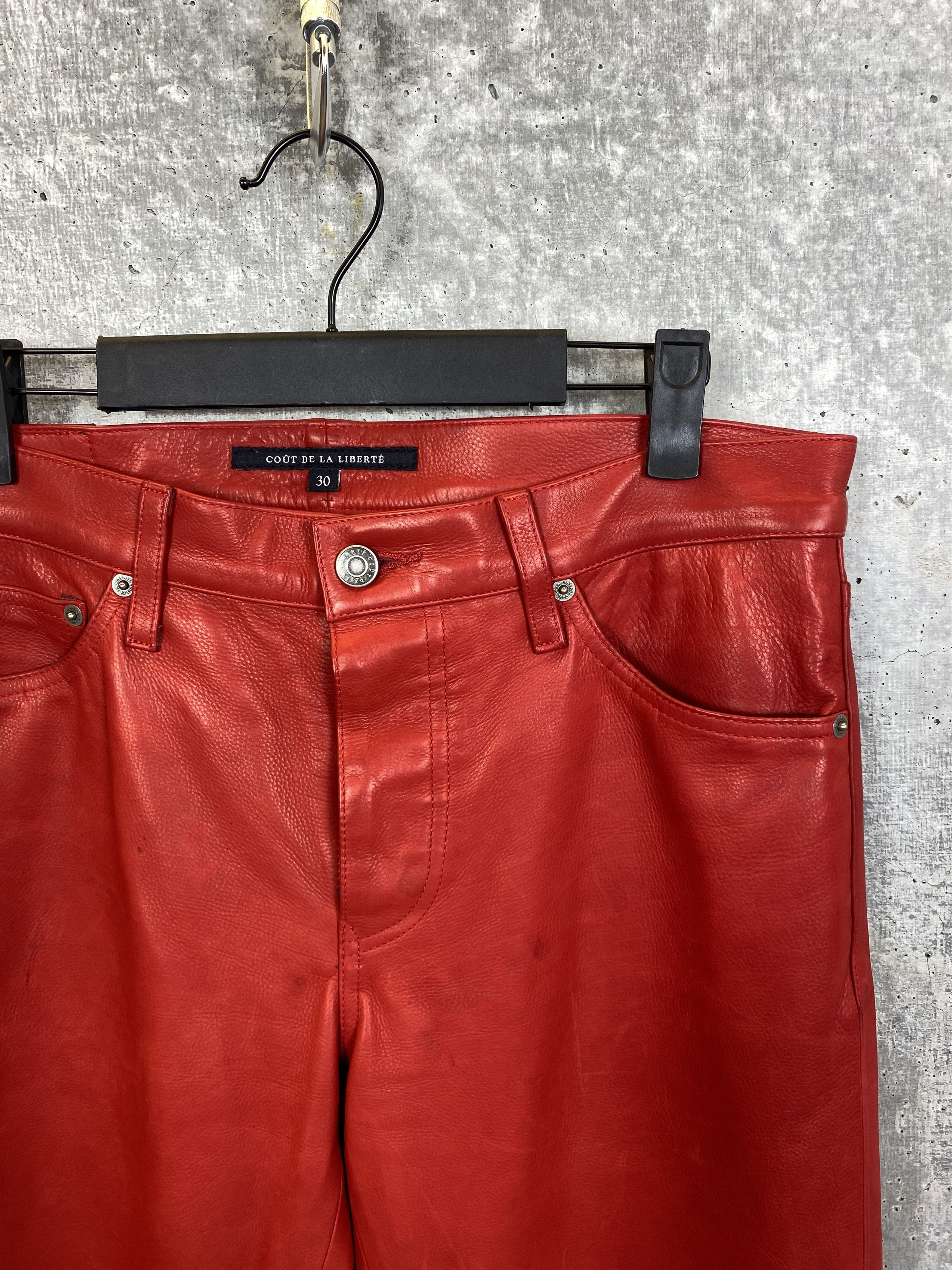 Cout de la Liberte $3,980 COUT DE LA LIBERTÉ JIMMY/BABY G LEATHER FLARE PANTS Size US 30 / EU 46 - 3 Thumbnail