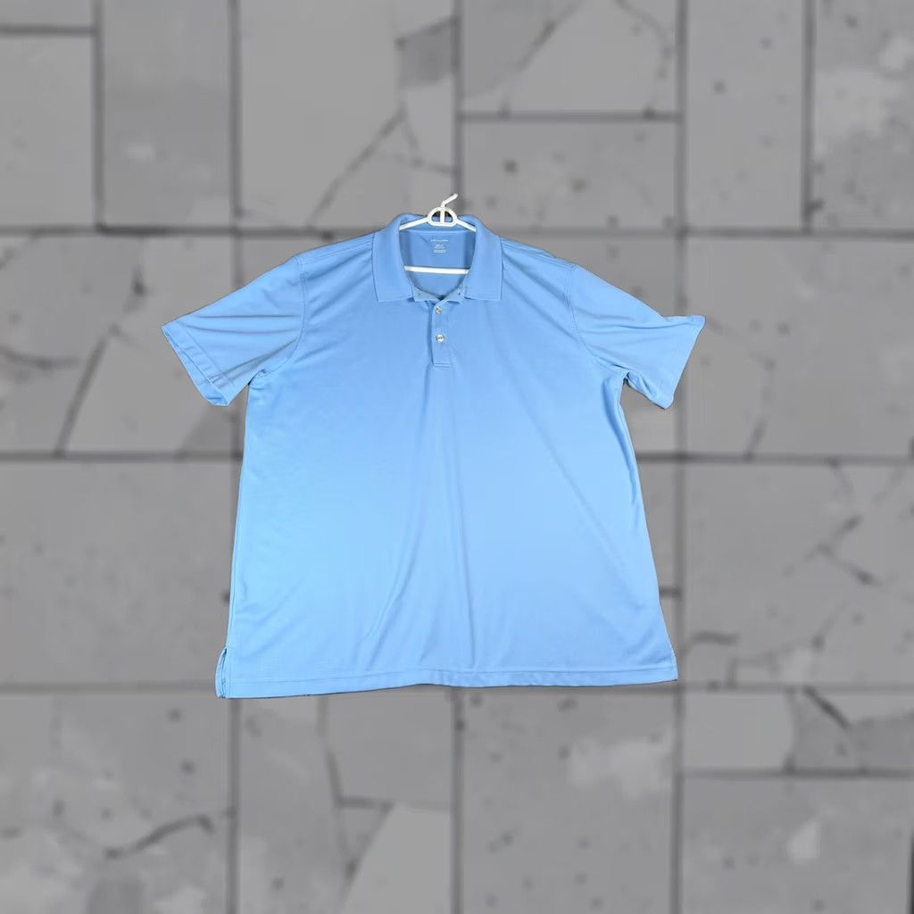 Van Heusen Van Heusen Polo Shirt 3XLT Big & Tall Striped Short Sleeve Blue Mens Shirt Size US XXL / EU 58 / 5 - 1 Thumbnail