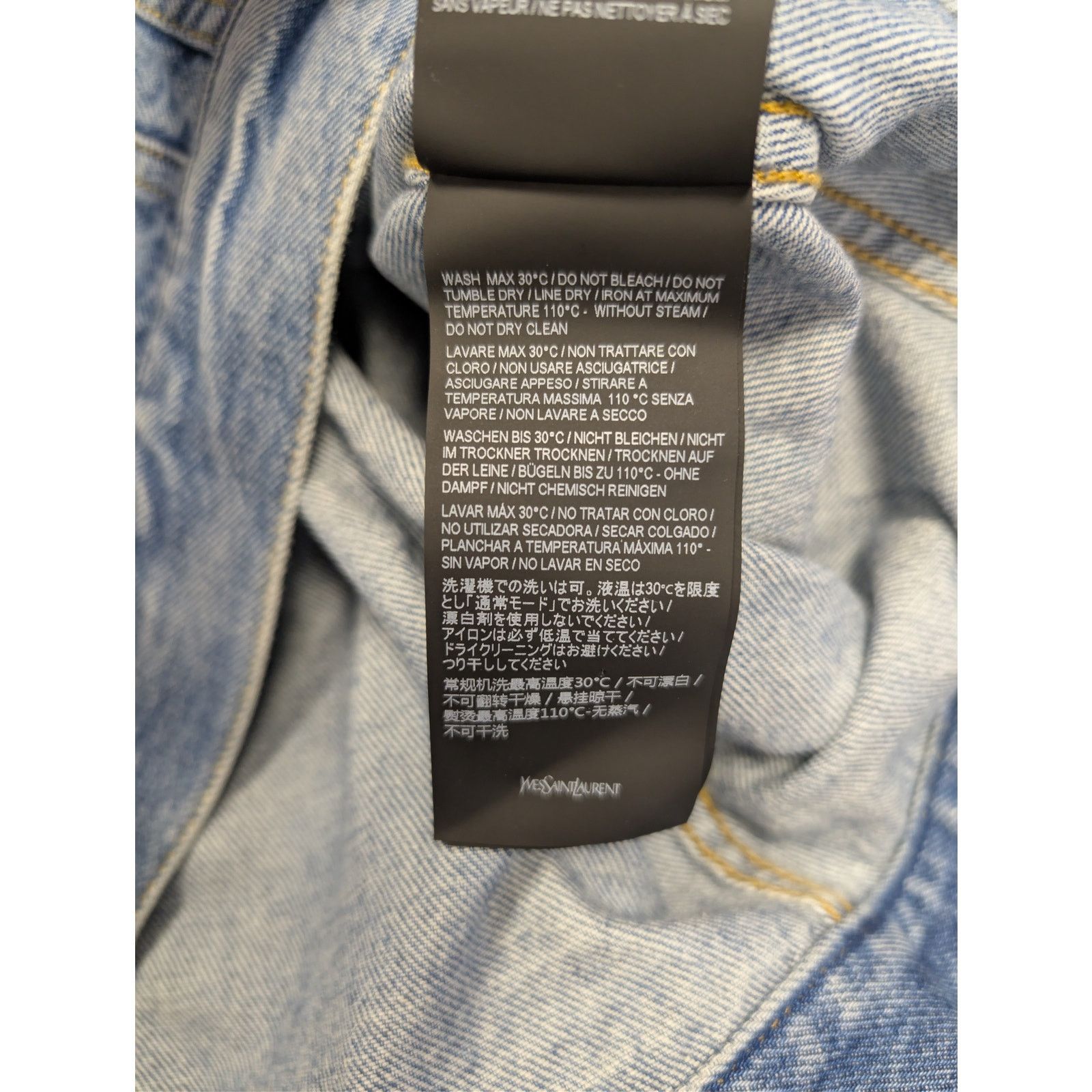 Saint Laurent Paris o1rshd1 Egg Shape Denim Jacket in Plain Lake Medium Blue Size US S / EU 44-46 / 1 - 19 Thumbnail