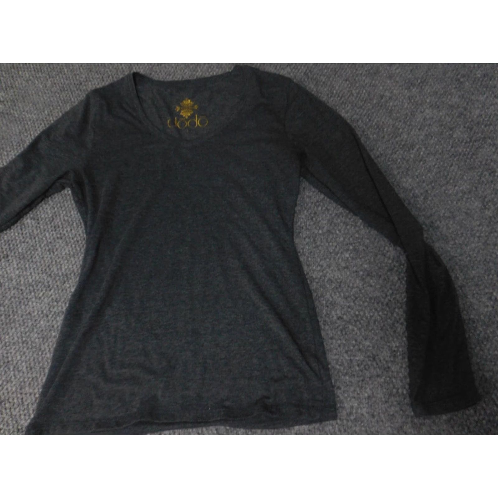 Vintage Dodo Blouse Shirt Women L Gray Cotton Stretch Pullover Casual Long Sleeve Collared Button Regular Basic Classic Vintage No Size L / US 10 / IT 46 - 3 Thumbnail