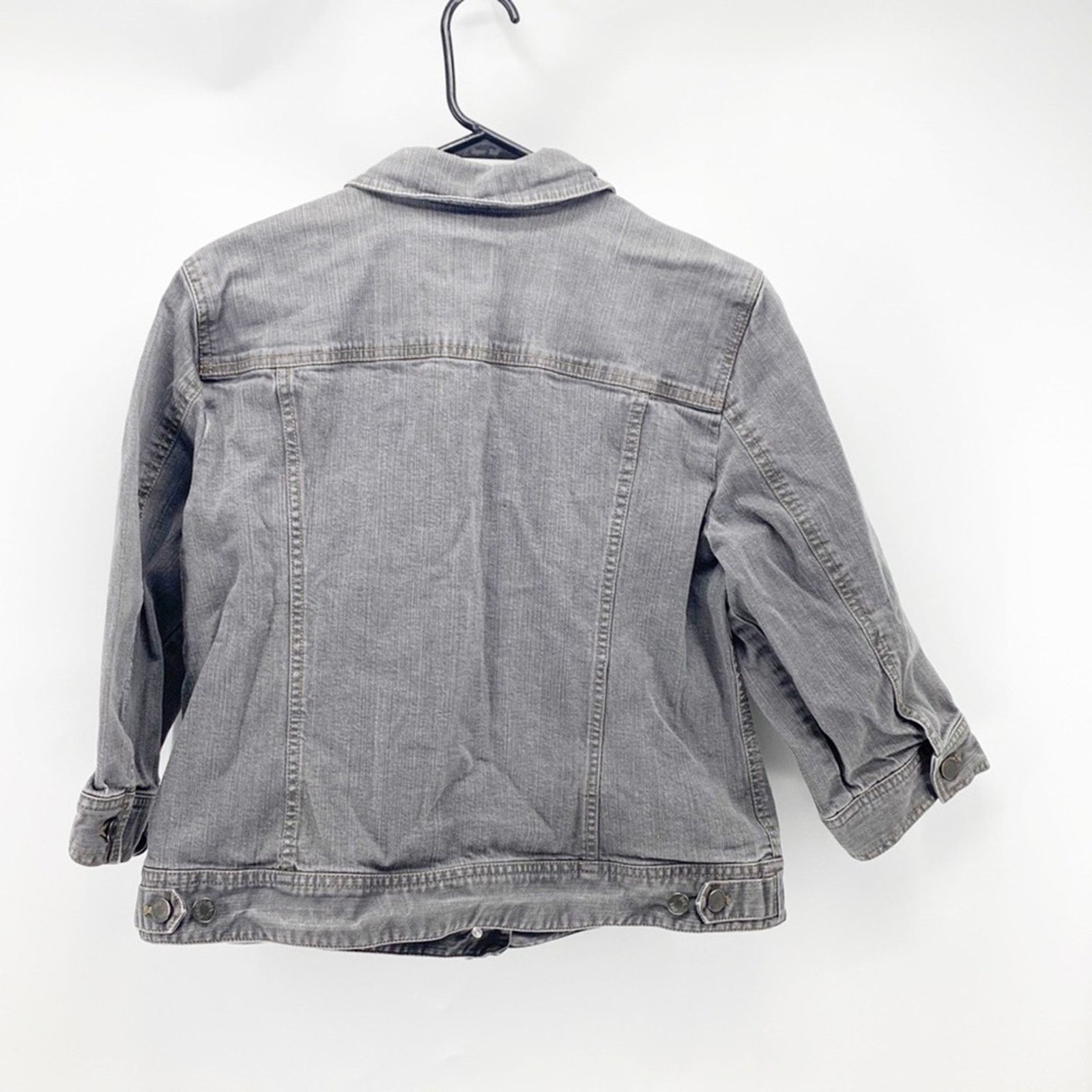 Other j.jill gray stretch denim 3 quarter sleeve jacket size L Size L / US 10 / IT 46 - 2 Thumbnail
