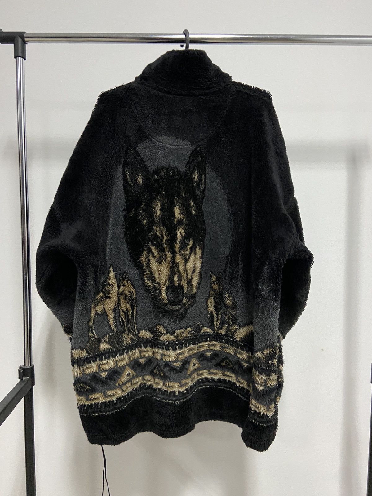 Vintage Wolves 🐺 Fleece Jacket Warm Vintage Zip Overprint Size US XXL / EU 58 / 5 - 1 Thumbnail