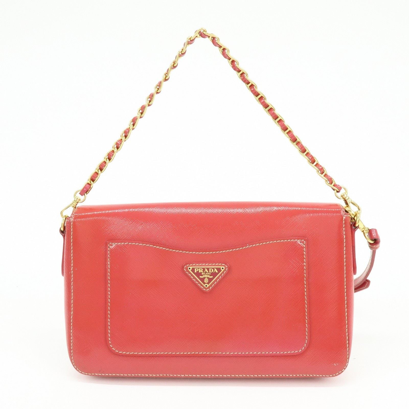 Prada Prada Saffiano Flap Bag Red Size ONE SIZE - 2 Thumbnail