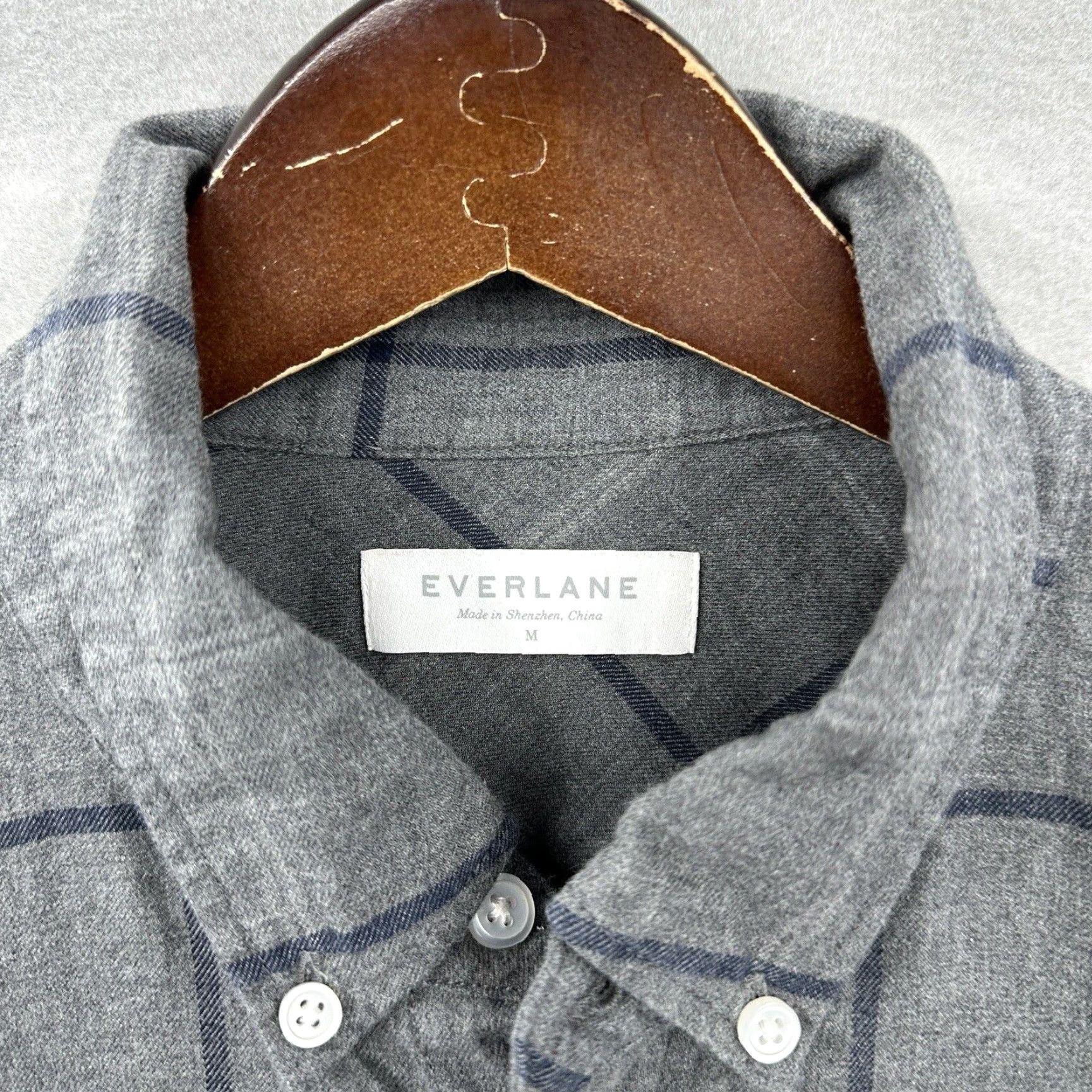Everlane Everlane Shirt Women M Gray Flannel Button-Up Check Casual Pocket Preppy 90s Theme Mens Womens Girls Size M / US 6-8 / IT 42-44 - 6 Thumbnail