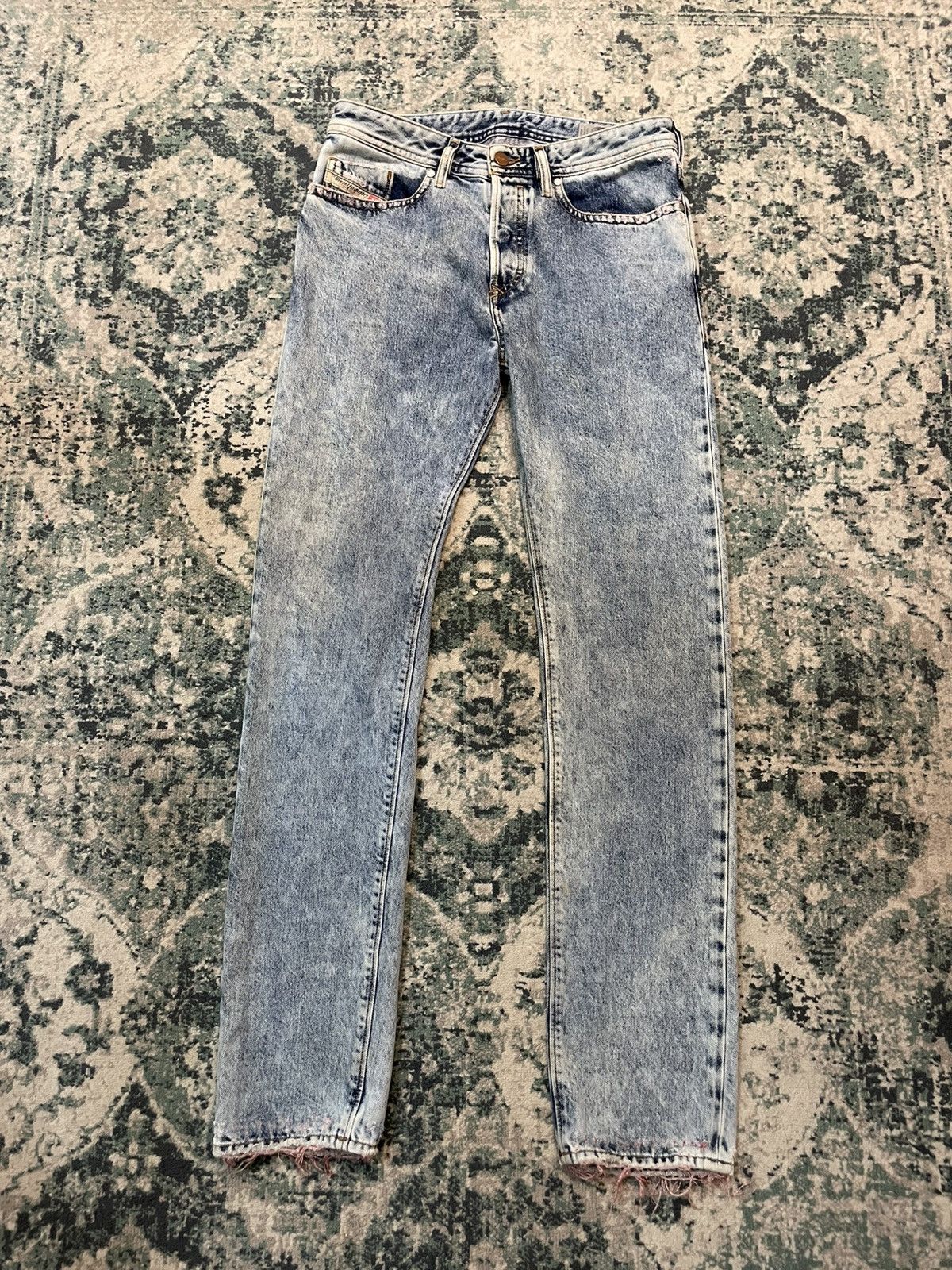 Diesel Diesel Made in Italy Faded Blue Wash Regular Slim Jeans Size US 29 - 3 Thumbnail