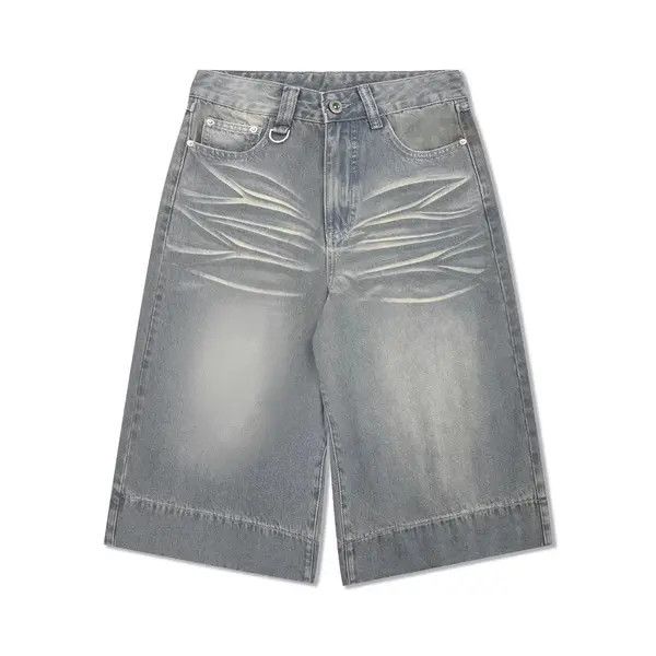 Japanese Brand VIBE Men's loose casual distressed washed straight shorts Size US 32 / EU 48 - 1 Thumbnail
