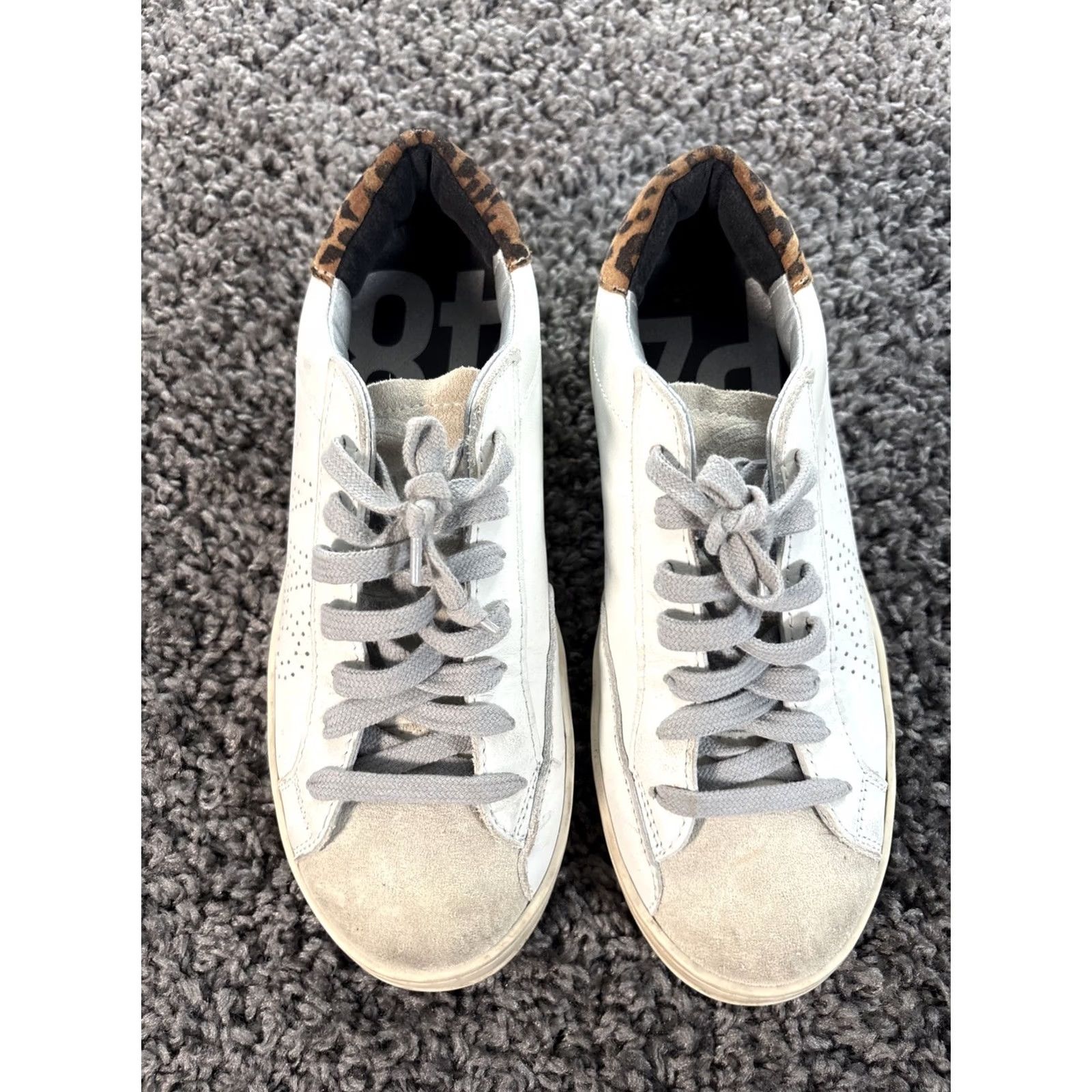 P448 P448 Sneakers Women Leather White Leopard You Can Surf Later EU 37 US 6.5 Sneaker Low Top Lace Up Size US 7 / IT 37 - 2 Thumbnail