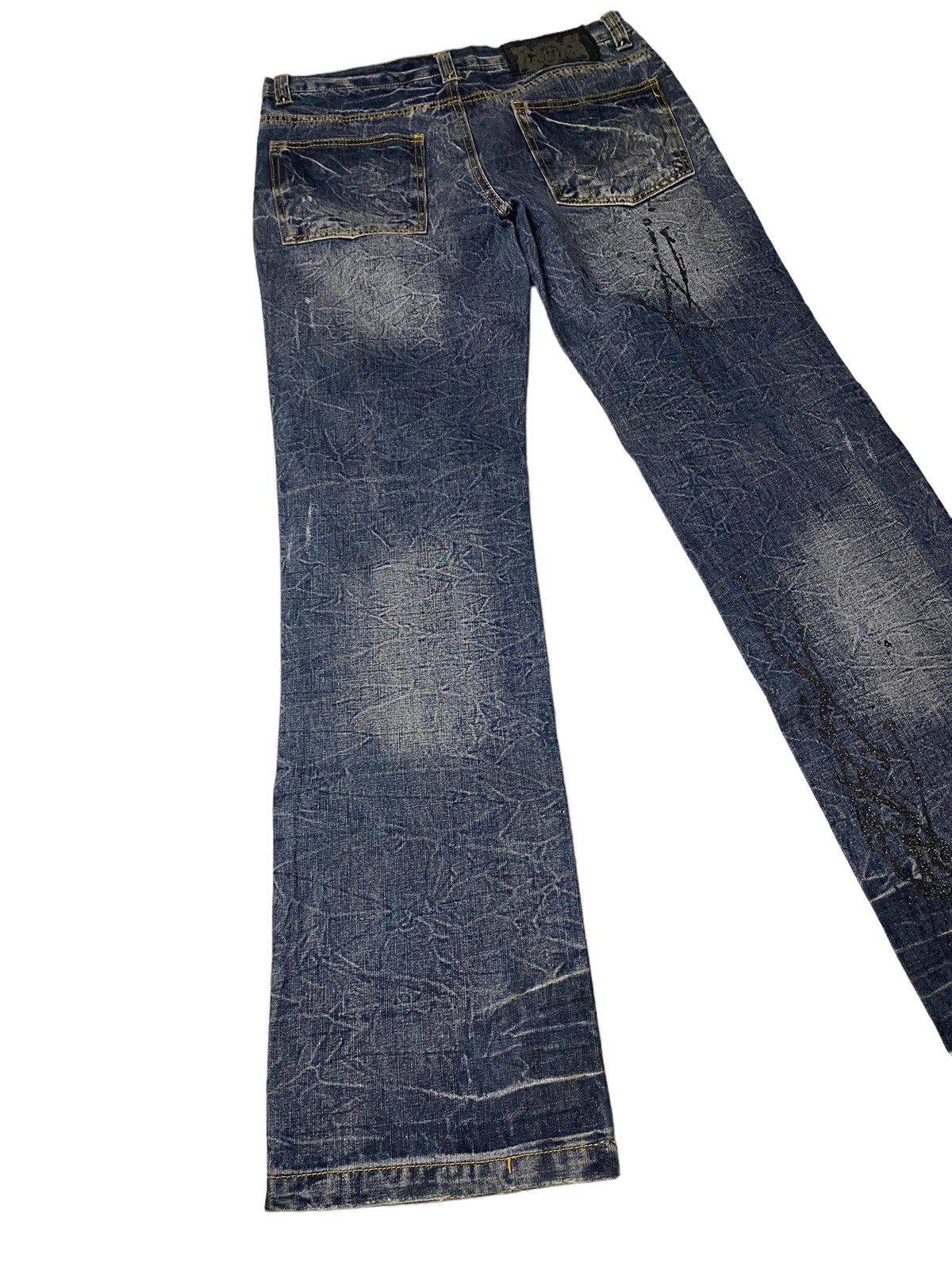 If Six Was Nine Lowbox Buckle Glitter Flared Seawash Jeans Size US 30 / EU 46 - 13 Thumbnail