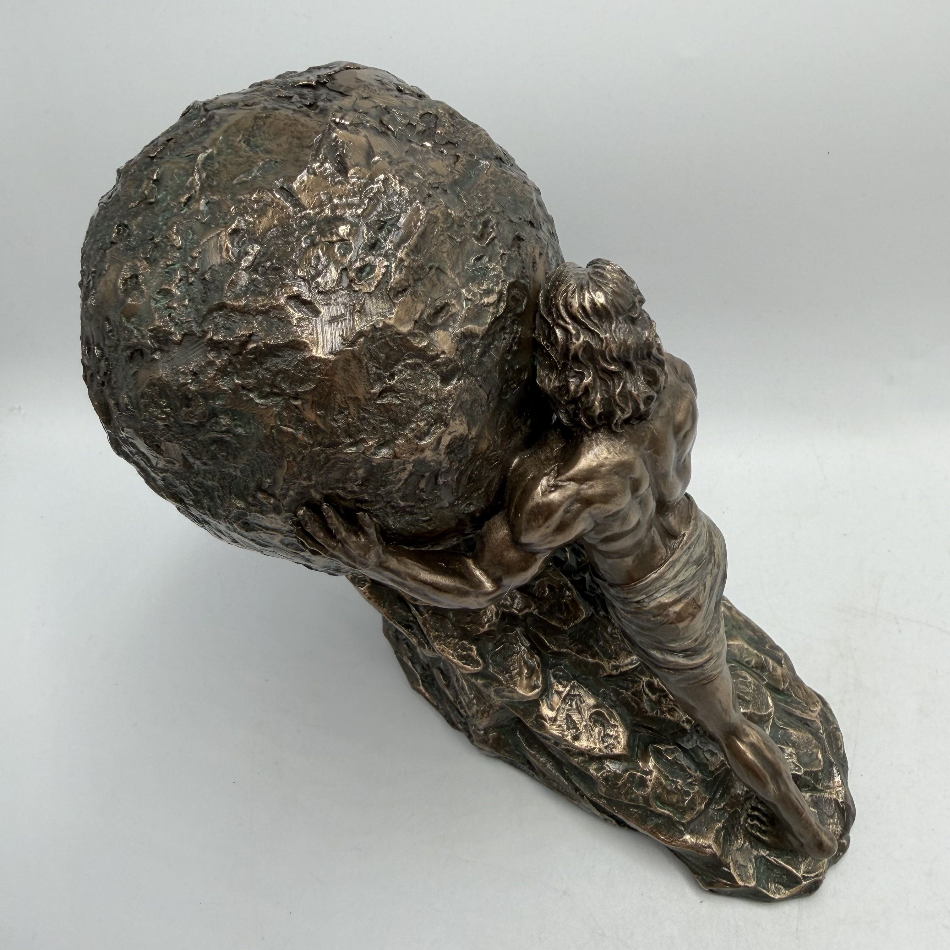 Vintage Sisyphus Bronze Finish Figurine Polystone Greek Mythology Size ONE SIZE - 6 Thumbnail