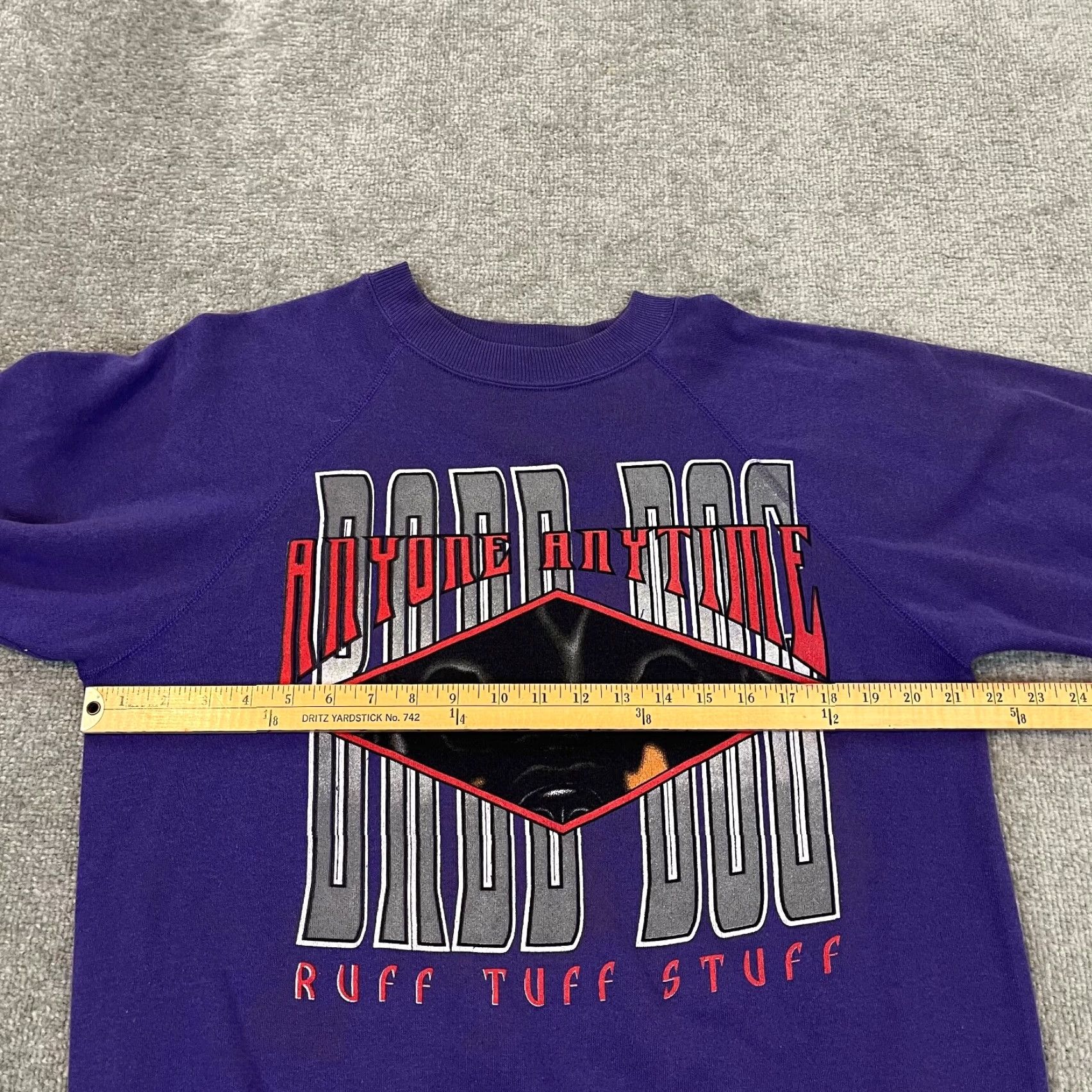 Hanes VINTAGE Hanes Sweatshirt Mens Large Purple Dog Rottweiler Crewneck Pullover 90s Graphic Print Animals Size US L / EU 52-54 / 3 - 5 Thumbnail