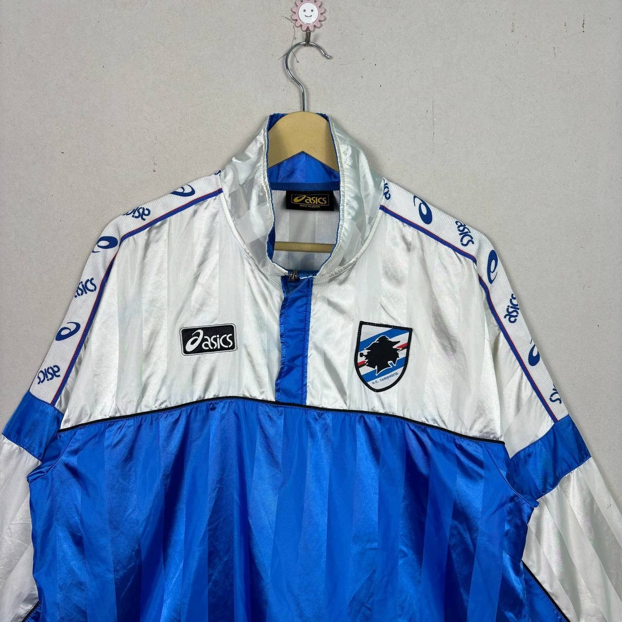 Asics Vintage 1995-96 UC Sempdoria Asics Half Zip Sweater Jacket Size US L / EU 52-54 / 3 - 3 Thumbnail