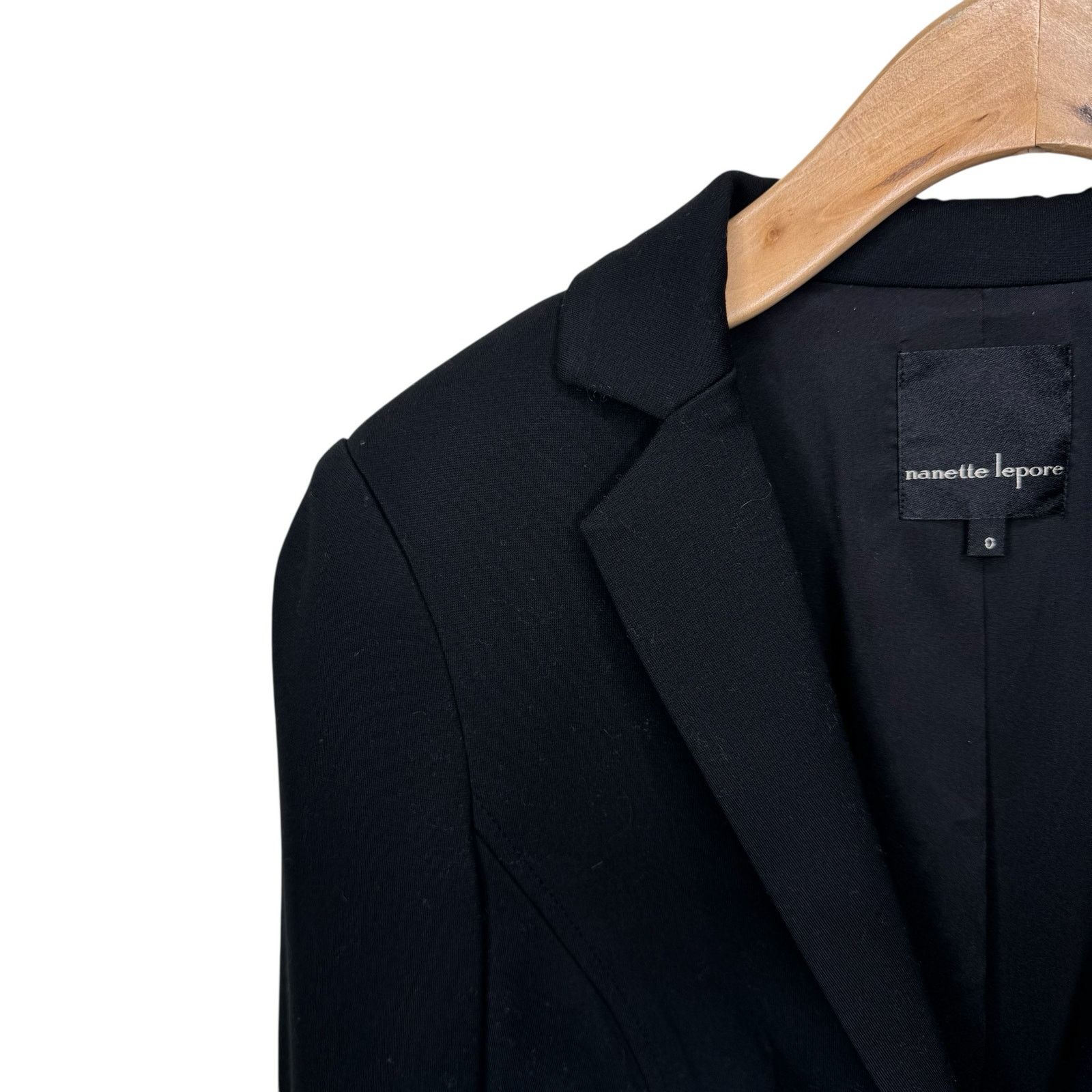 Nanette Lepore NANETTE LEPORE Single Button Double Pocket Black Blazer Size XS / US 0-2 / IT 36-38 - 4 Thumbnail