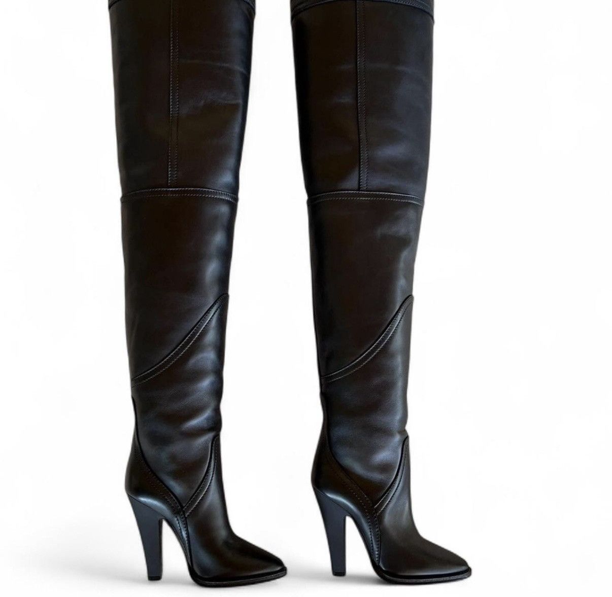 Saint Laurent Paris SAINT LAURENT RARE OVER THE KNEE HIGH LEATHER BOOTS Size US 7 / IT 37 - 2 Thumbnail