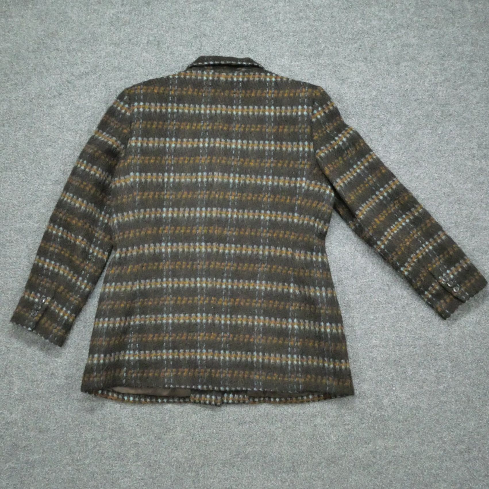 Vintage VINTAGE harvé benard Jacket Womens 16 Brown Blue Plaid Wool Alpaca Shaggy 80s Size XXL / US 16-18 / IT 52-54 - 5 Thumbnail
