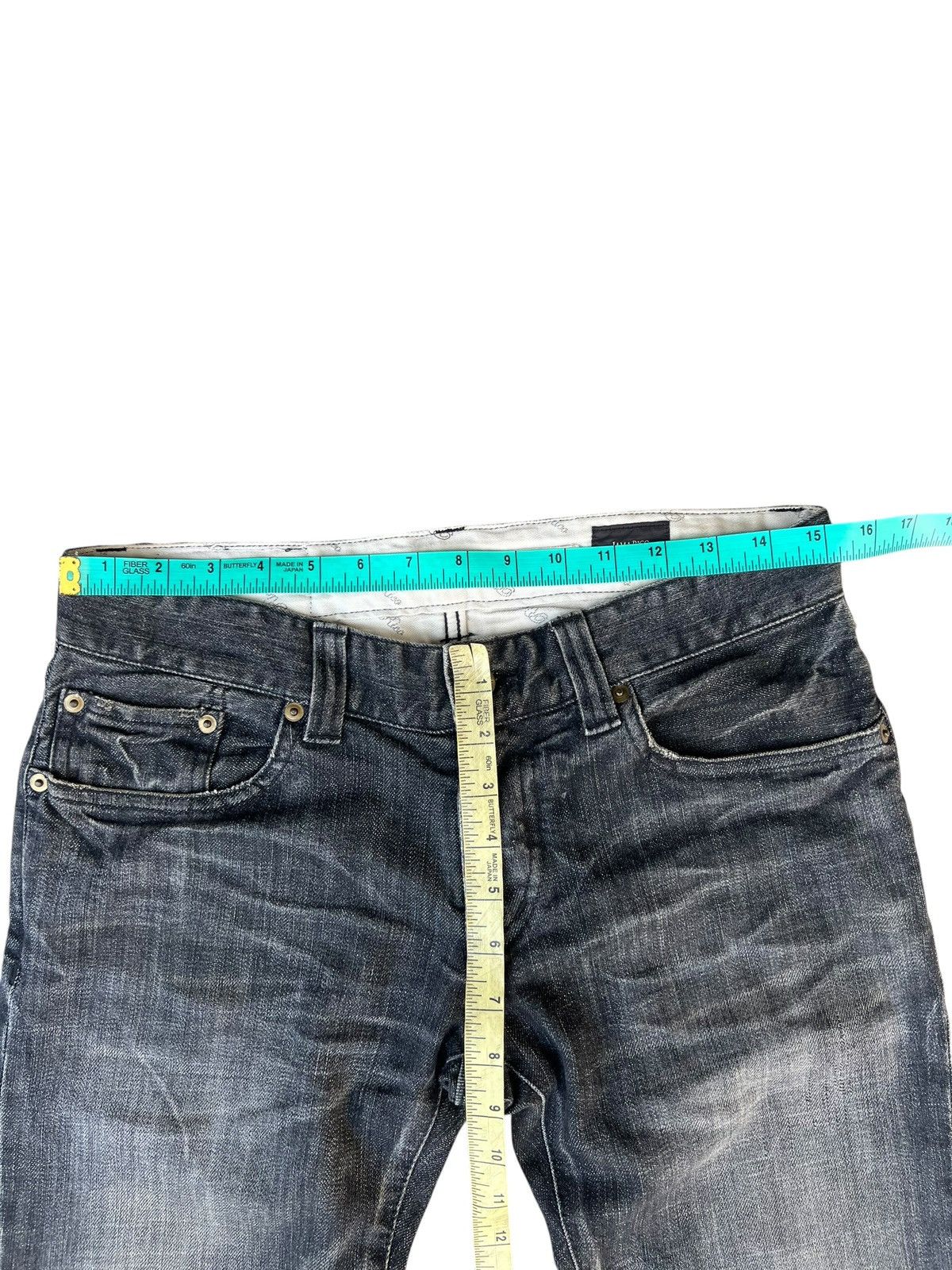 Shellac Jama Rico Japan Faded Distressed Ankle Zipper Denim Jeans Size US 29 - 4 Thumbnail