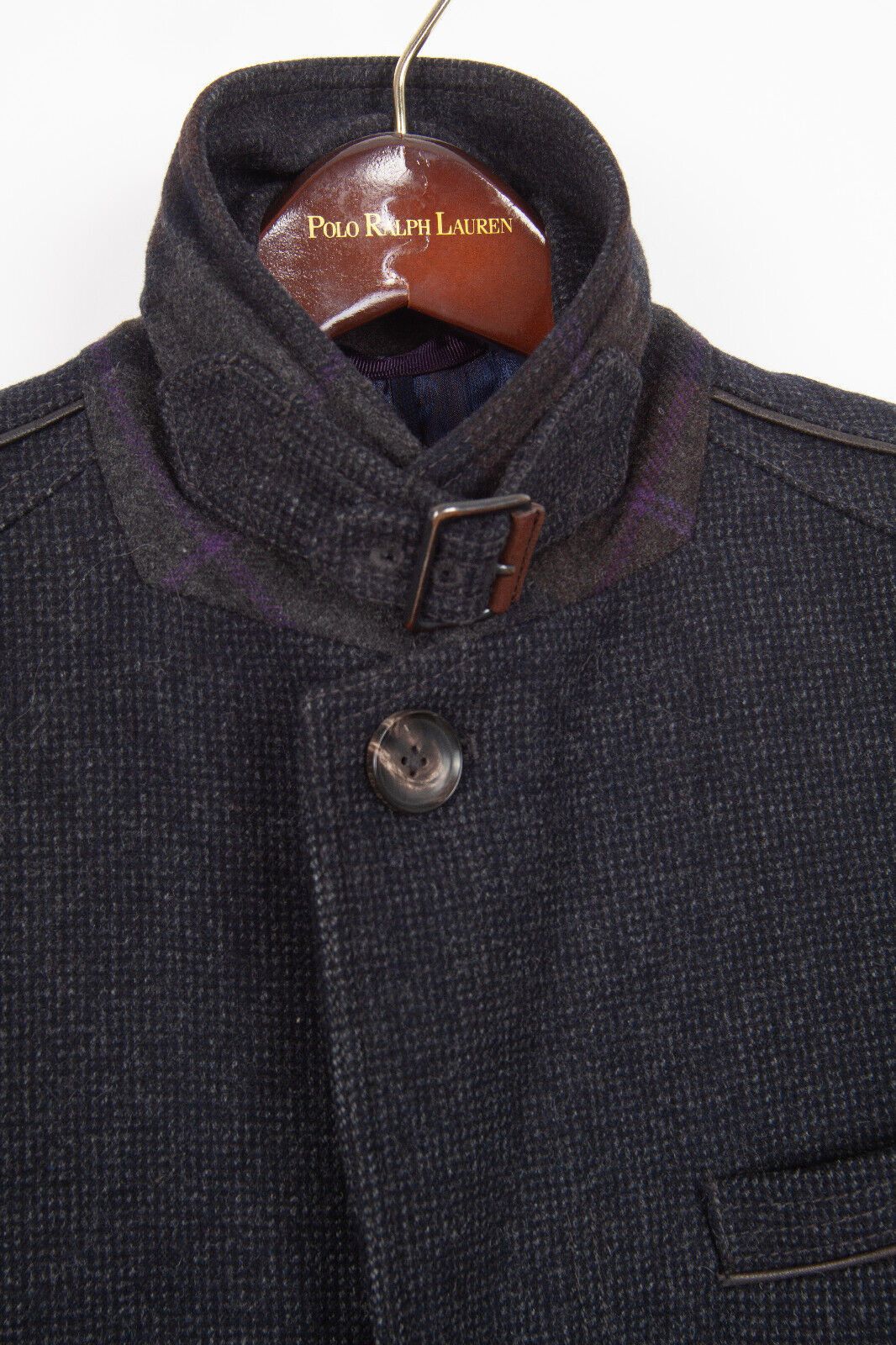 Ted Baker Ted Baker Men's Wexford Black Dark Gray Wool Coat Peacoat Size US M / EU 48-50 / 2 - 8 Thumbnail