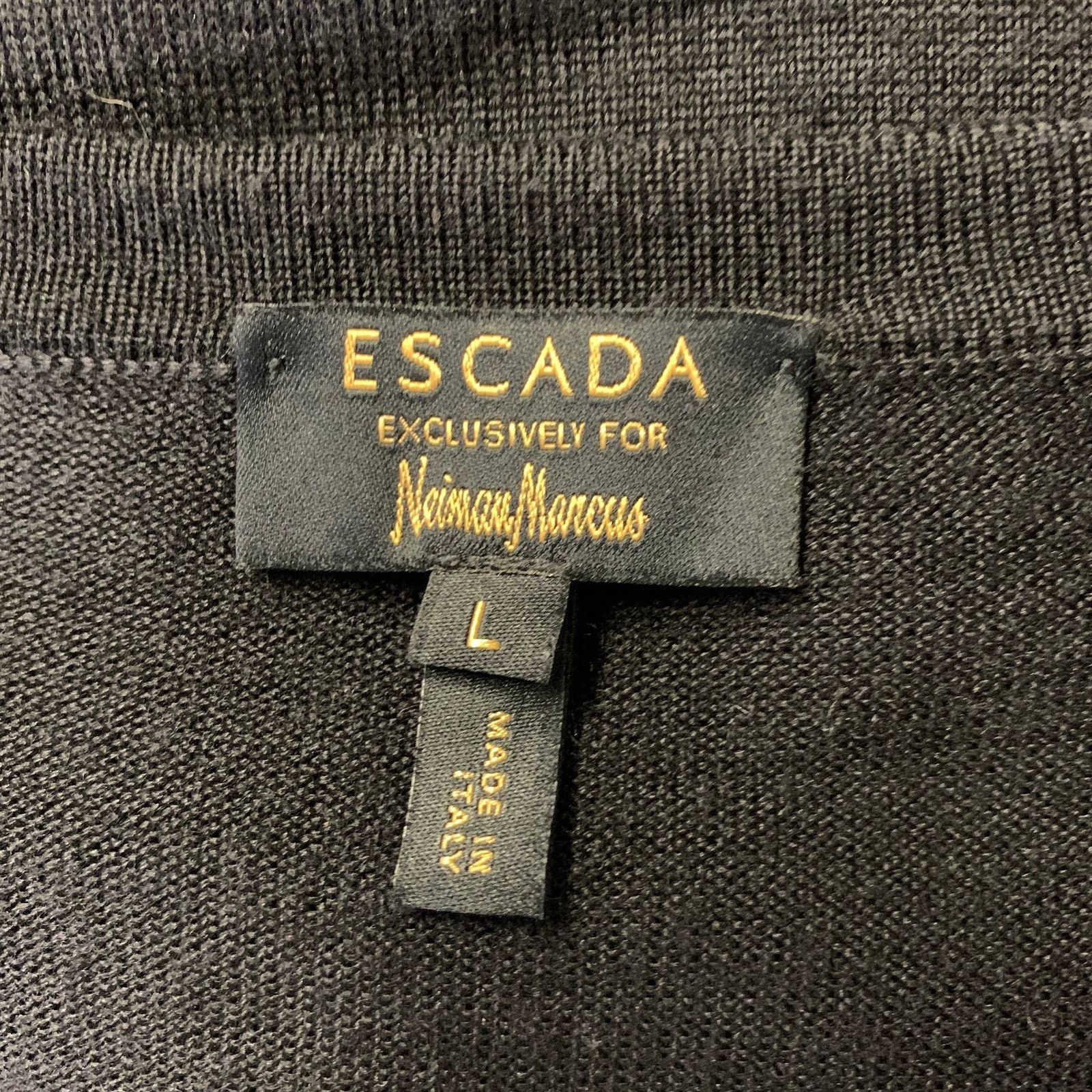 Escada ESCADA Size L Black Wool Silk Cardigan Size L / US 10 / IT 46 - 5 Thumbnail