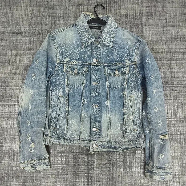 Amiri Amiri Cashew flower water-washed jacket, blue Size US M / EU 48-50 / 2 - 1 Thumbnail