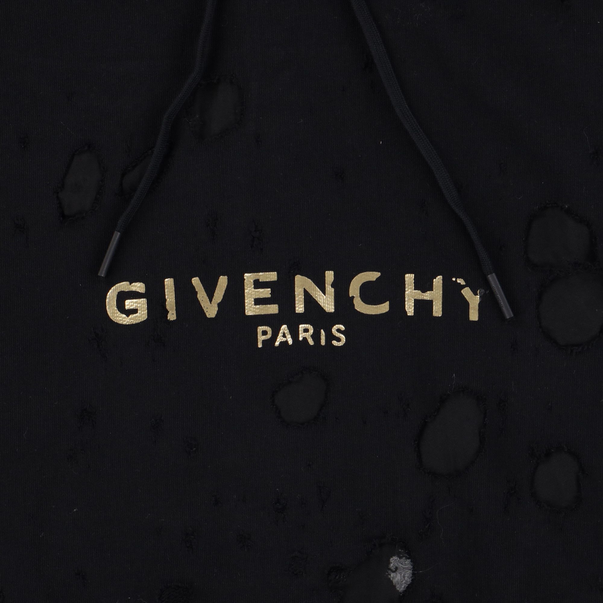 Givenchy Black and Gold Destroyed Blurred Logo Hoodie Size US XS / EU 42 / 0 - 5 Thumbnail