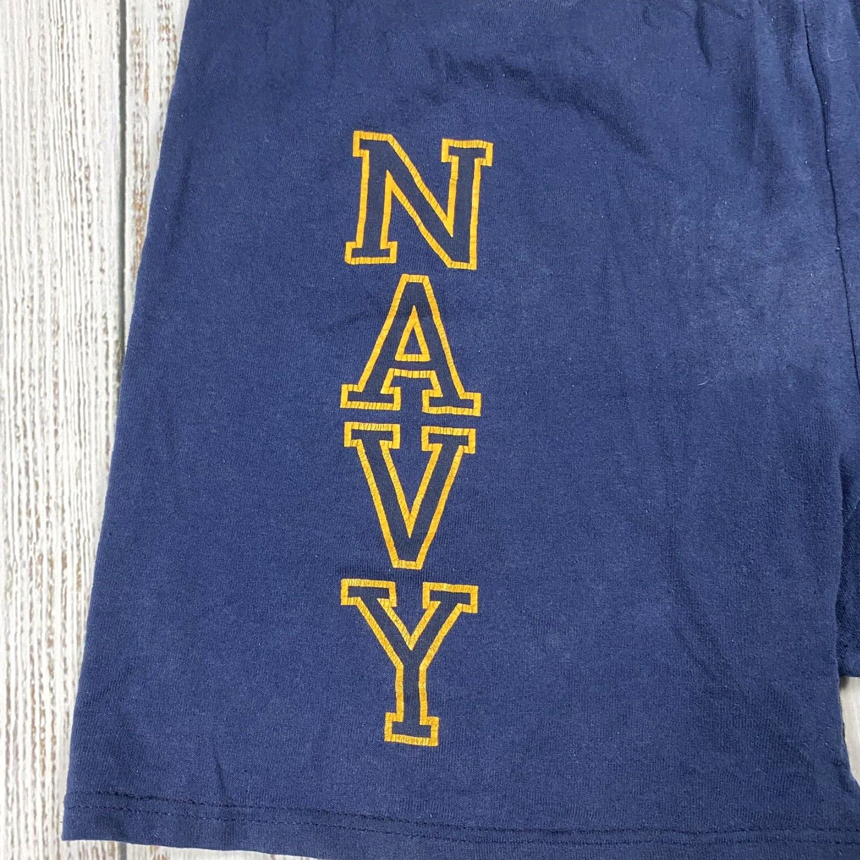 Soffe VINTAGE 90s Navy Shorts Men's 2XL Athletic Casual Made in USA Blue Cotton Blend Spellout Military Logo Size US 39 - 2 Thumbnail