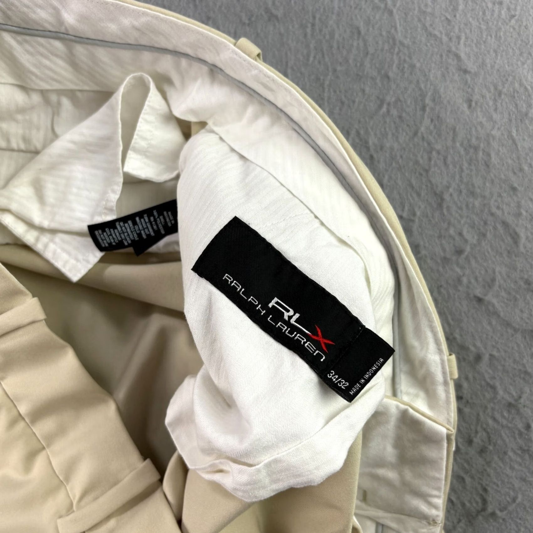 RLX Ralph Lauren RLX Ralph Lauren Pants Mens 34x32 Beige Dress Slacks Zip Front Flat Front Logo Regular Inseam 28 Straight Size US 34 / EU 50 - 3 Thumbnail