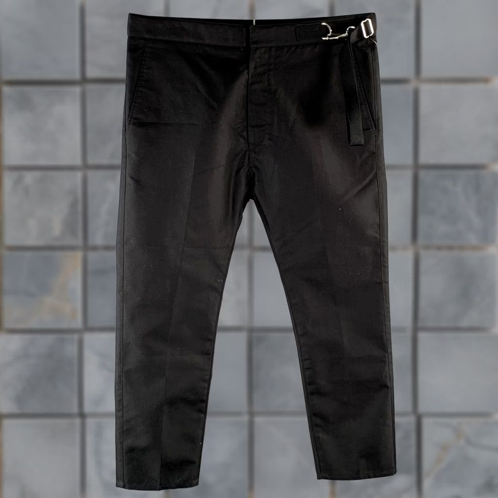 Jil Sander JIL SANDER Pants Black Cotton Blend Side Strap Casual Pants 34 Men Adult Inseam 24 Size US 34 / EU 50 - 1 Thumbnail