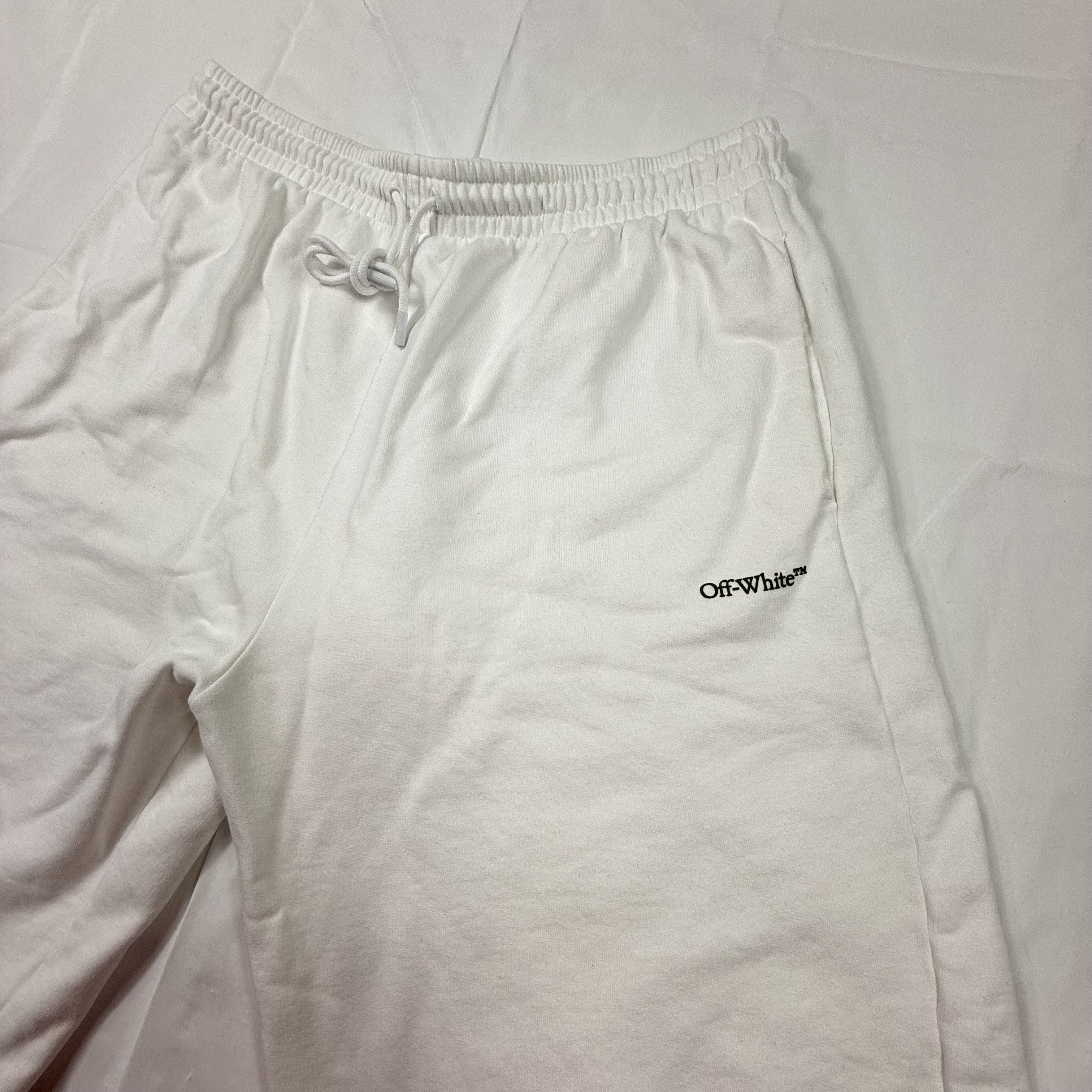 Off-White Off-White Mens White Graphic Sweat Shorts XL Size US 40 / EU 56 - 3 Thumbnail