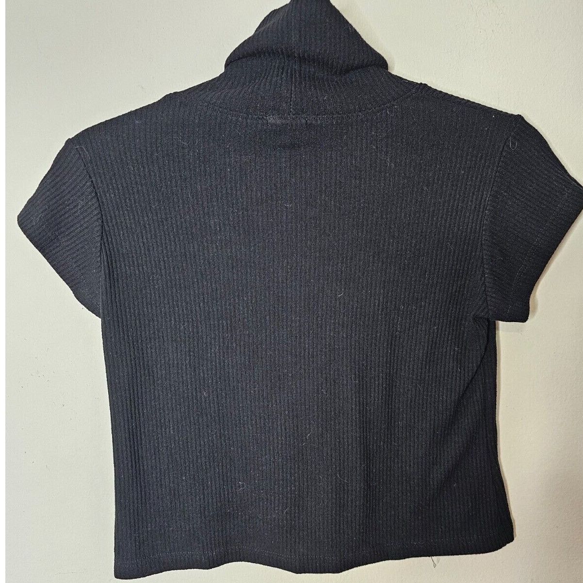 Other John Galt Black Fitted Ribbed Cropped Turtleneck Sweater OS Size ONE SIZE - 5 Thumbnail