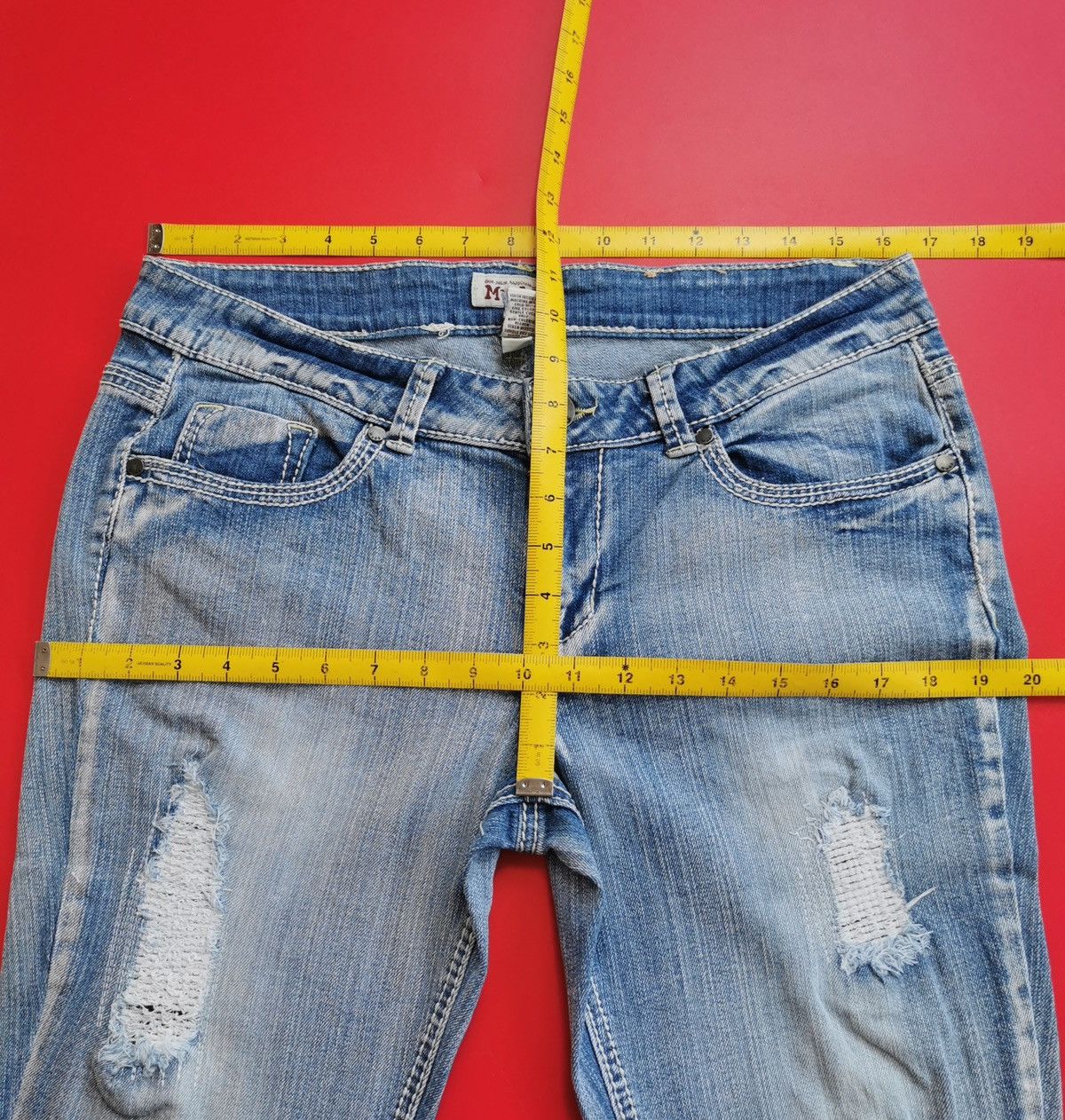 American Essentials Mudd Distressed Bootcut y2k Jeans Size 33" - 10 Thumbnail