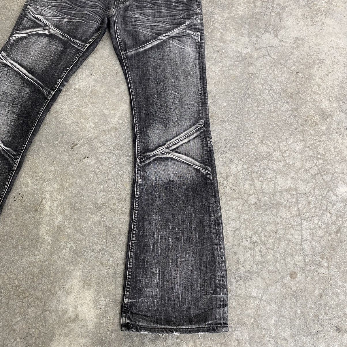 Japanese Brand Edge Rupert Japan Washed Grey Panelled Flared Jeans Size US 30 / EU 46 - 6 Thumbnail
