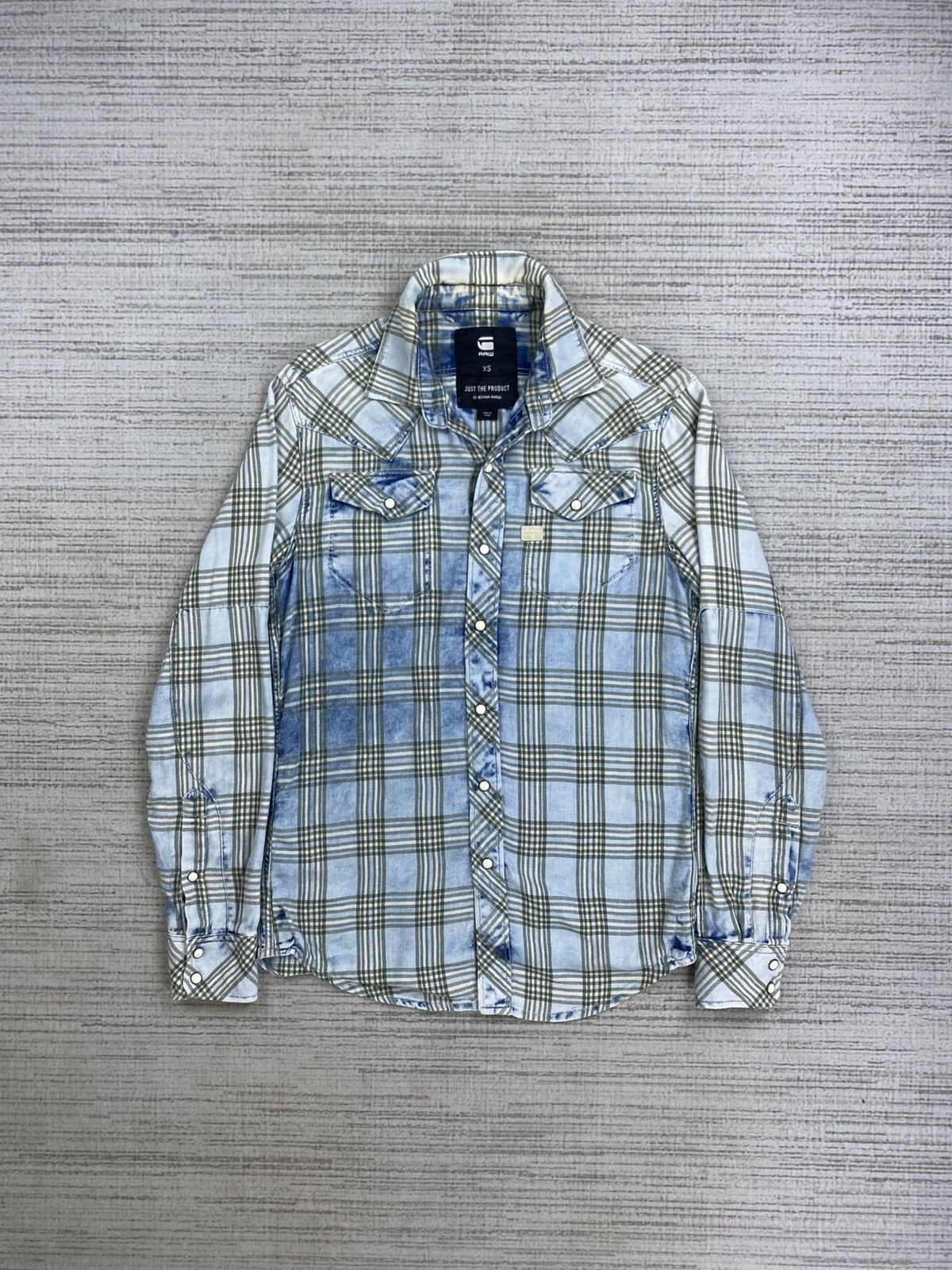 G-Star Vintage G-Star Raw Acid Wash Plaid Button Ups Shirt Size US S / EU 44-46 / 1 - 6 Thumbnail