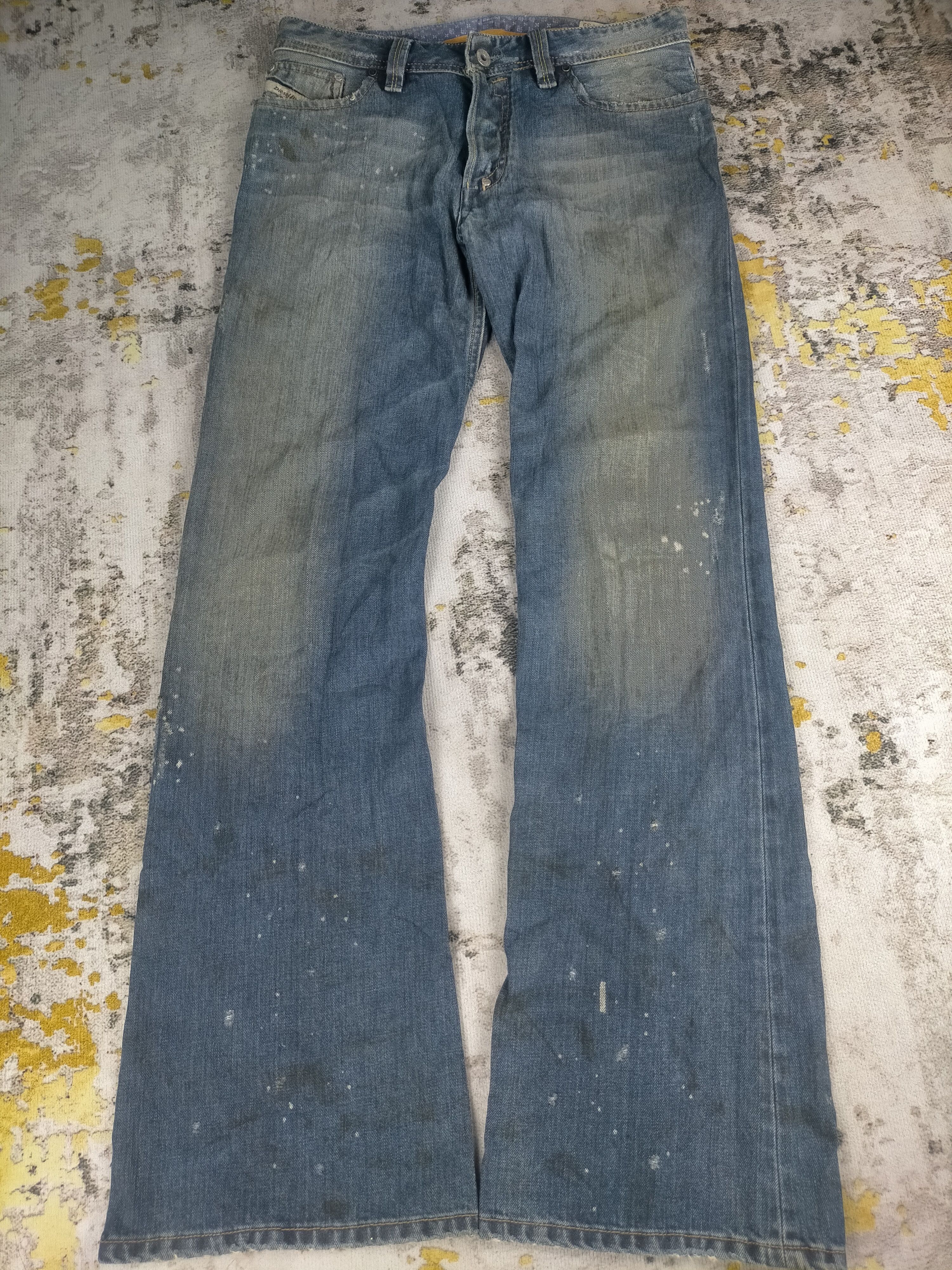 Diesel Vtg Flare Diesel Shazor Splatter Distressed Spiral Jeans Size US 30 / EU 46 - 1 Thumbnail