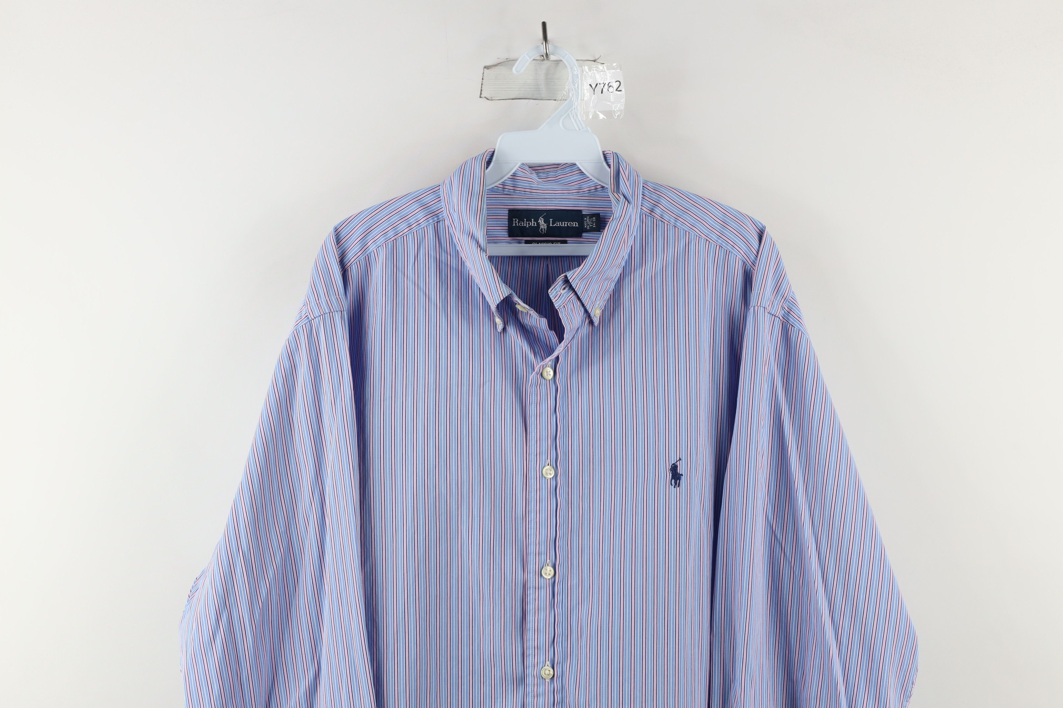 Polo Ralph Lauren Vintage 90s Ralph Lauren Fit Button Down Shirt Striped Pink Size US M / EU 48-50 / 2 - 2 Thumbnail