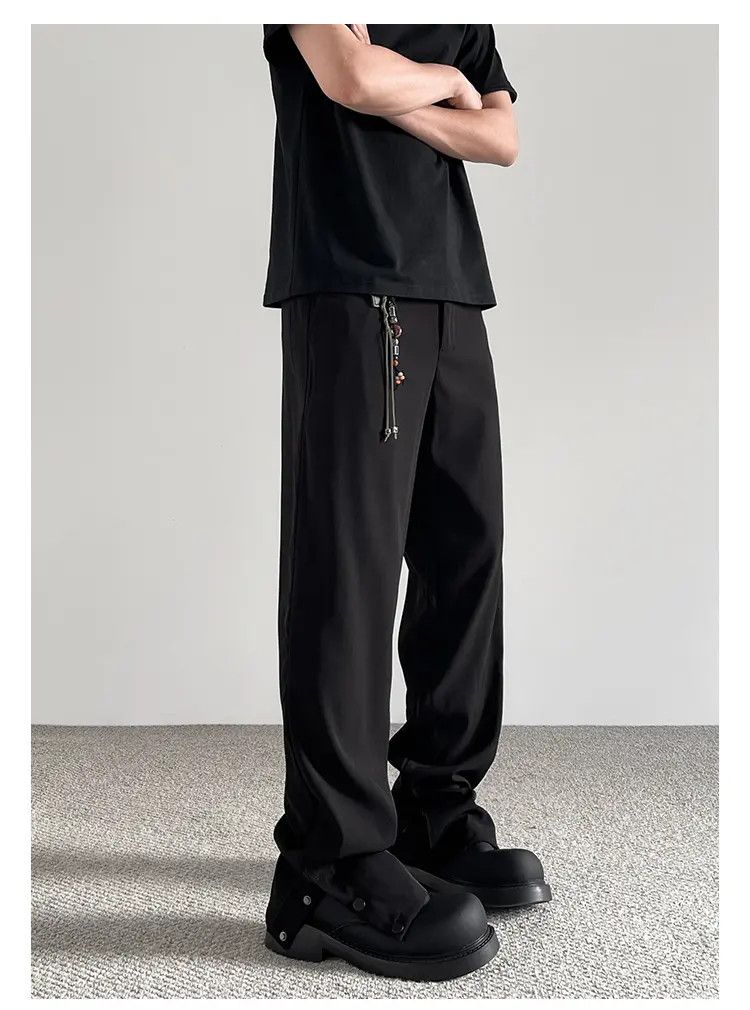 Japanese Brand × Jean Black Baggy Stacked Pants, Wide Leg Black Pants, Chunky Size US 34 / EU 50 - 2 Thumbnail