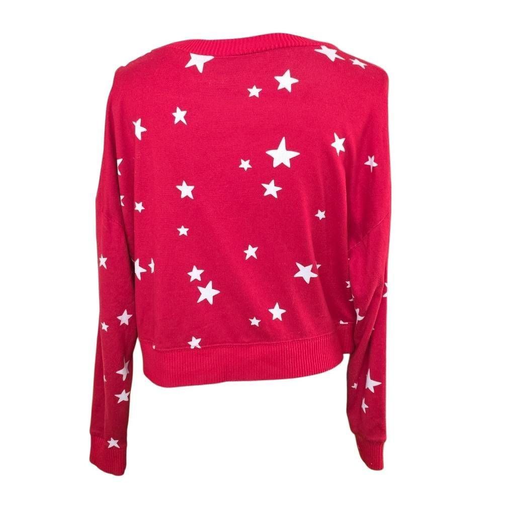 Hollister Gilly Hicks Women's Size XS Red White Star Print Soft Croppe Size XS / US 0-2 / IT 36-38 - 5 Thumbnail