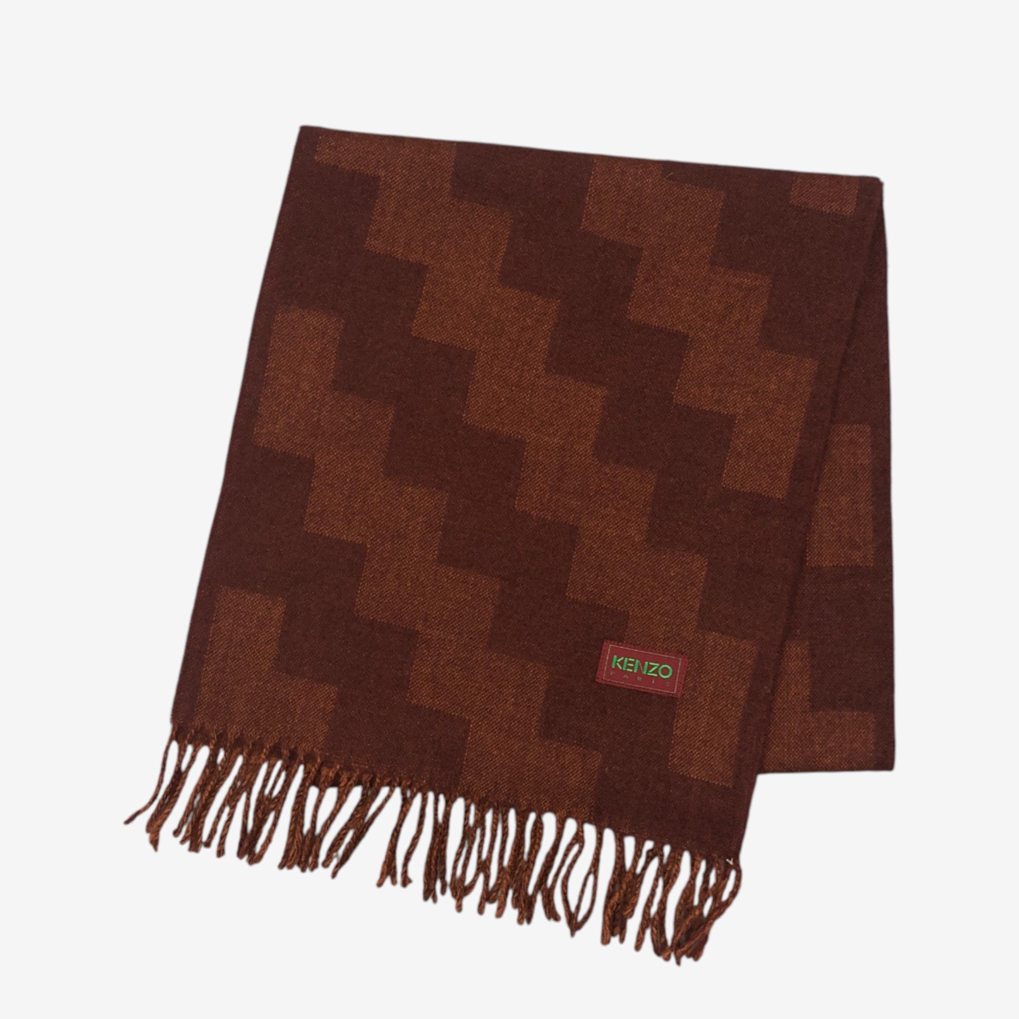 Kenzo Vintage Kenzo Scarf Muffler Wool Plaid Fringe Scarves Size ONE SIZE - 3 Thumbnail
