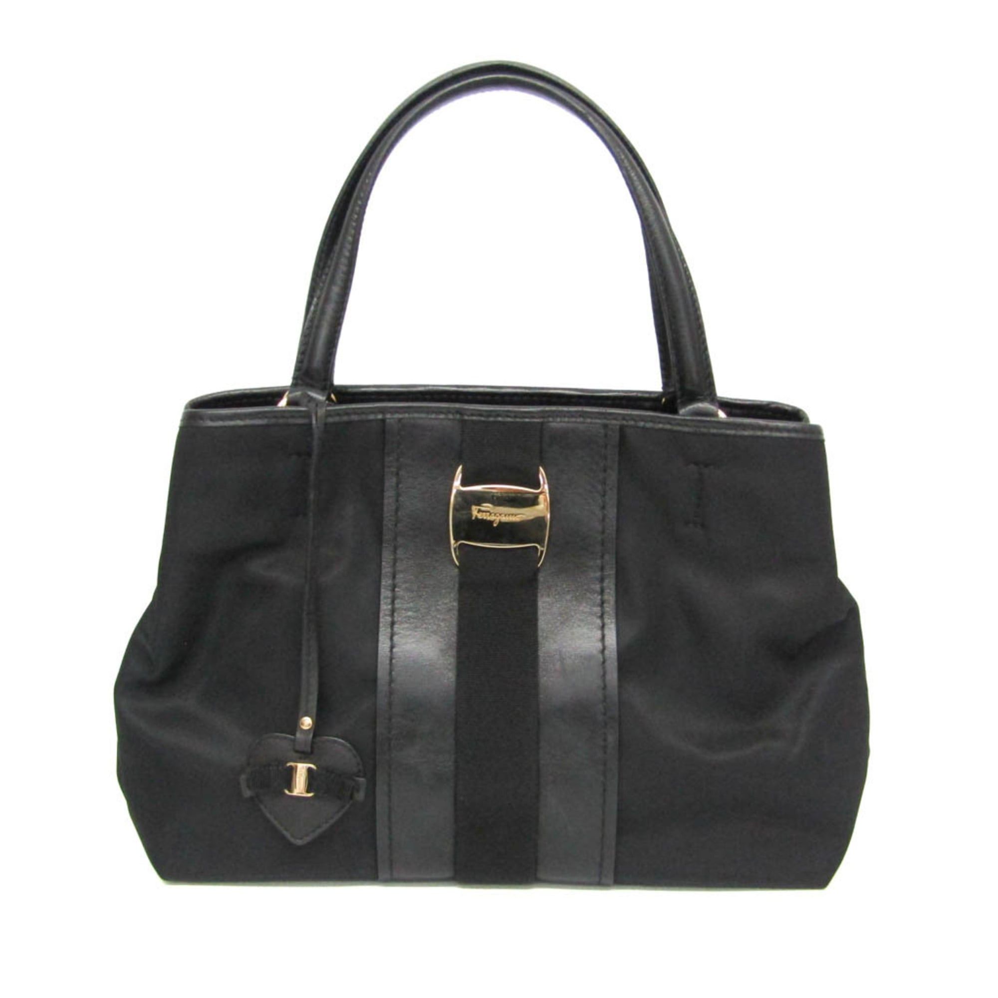 Salvatore Ferragamo Salvatore Ferragamo Vara GG-21 E223 Women's Nylon,Leather Handbag Black Size ONE SIZE - 1 Thumbnail