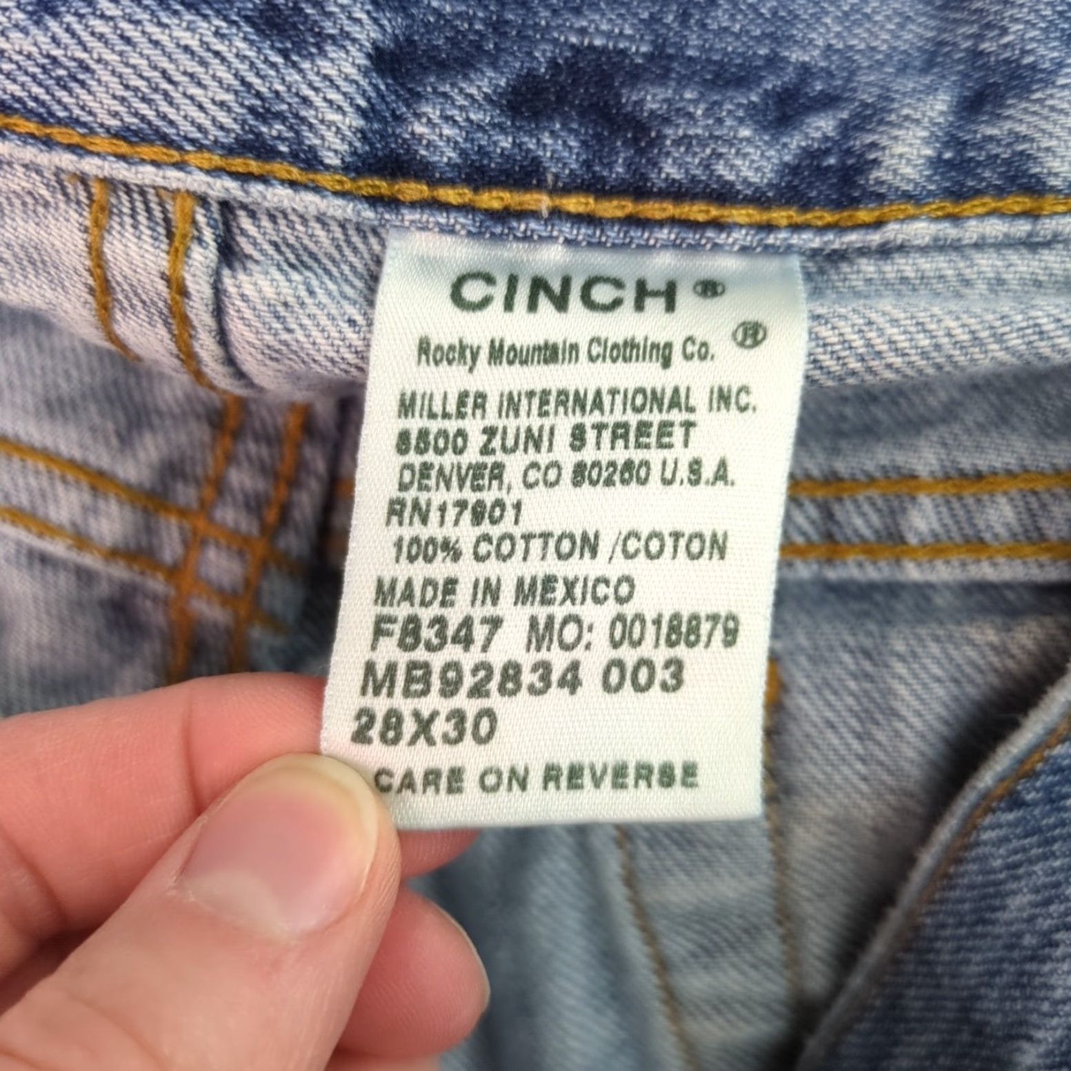 Vintage VINTAGE Cinch White Label Jeans Men 28x30 Blue Denim 5-Pocket Western Style Relaxed Regular Straight Size US 28 / EU 44 - 3 Thumbnail