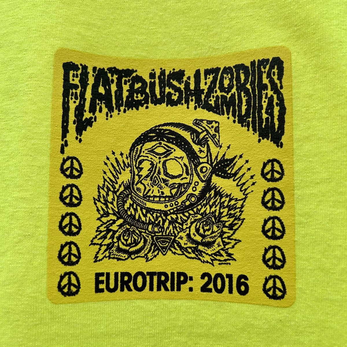 Flatbush Zombies Flatbush Zombies 2016 Eurotrip Tour Tee Neon Yellow M Size US M / EU 48-50 / 2 - 3 Thumbnail