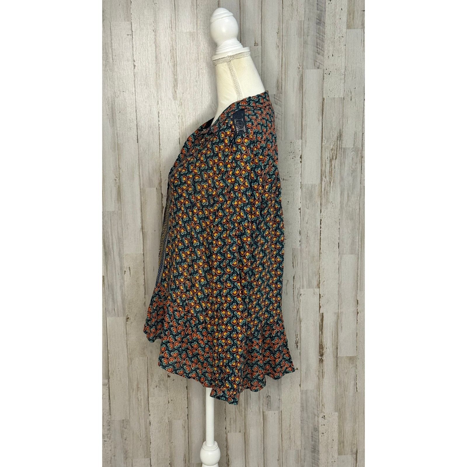 Anthropologie Maeve by Anthropologie Floral Peasant Blouse V-Neck Tunic Size M / US 6-8 / IT 42-44 - 5 Thumbnail