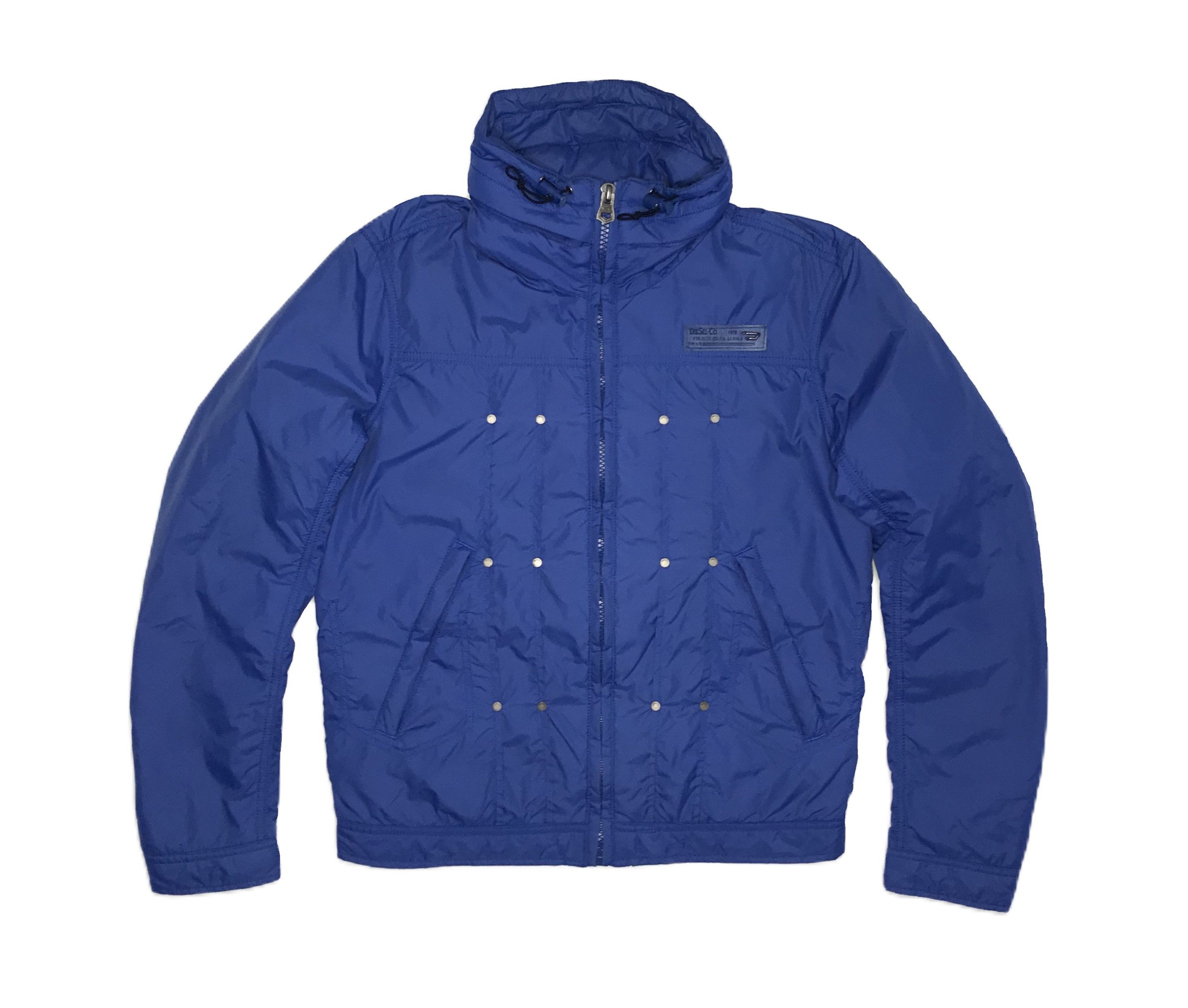 Diesel Diesel Mens Hooded Jacket Blue Teflon Coated Nylon Size US M / EU 48-50 / 2 - 1 Thumbnail