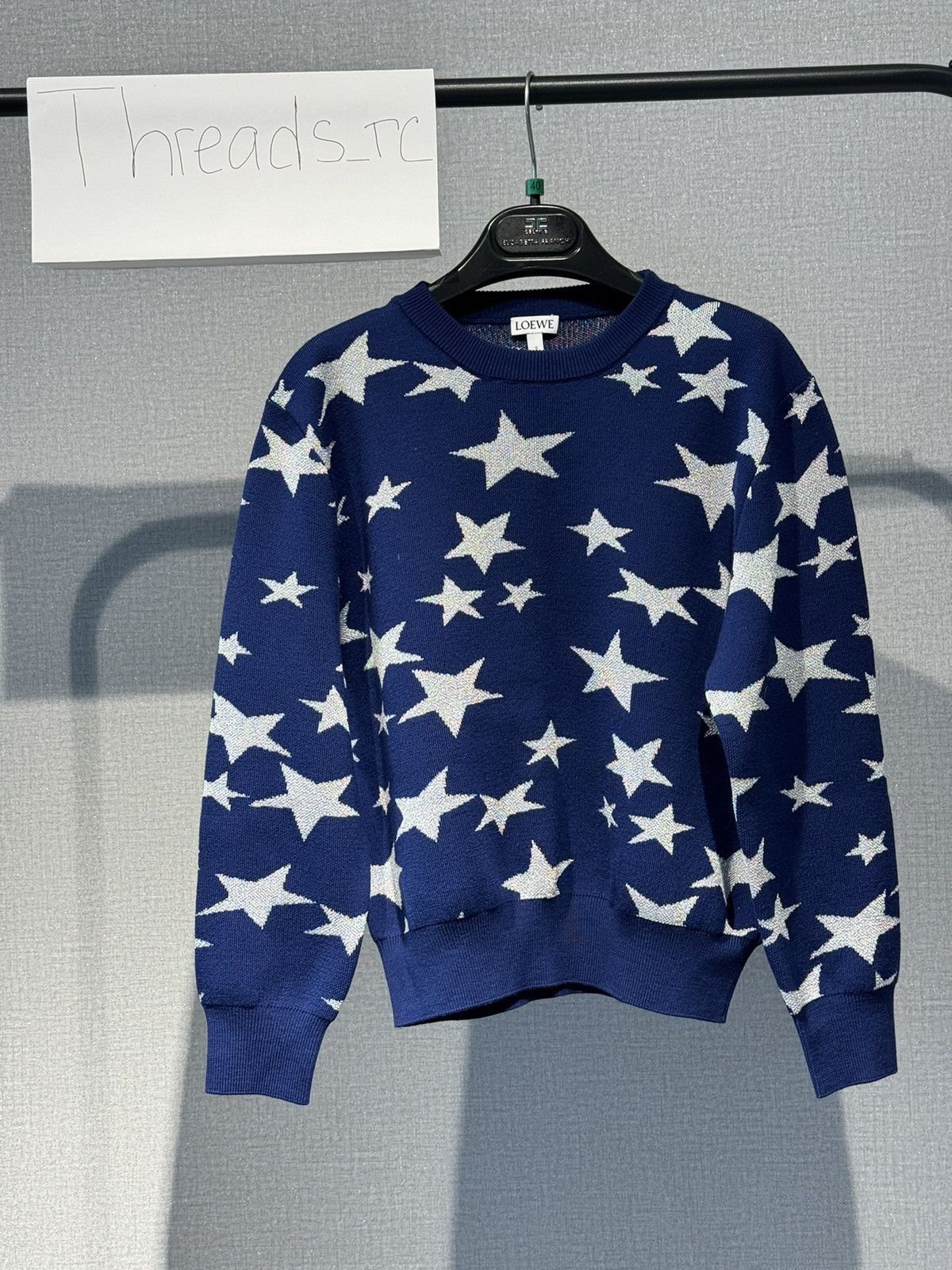 Image of Loewe Stars Sweater in Blue White, Women's (Size Small)