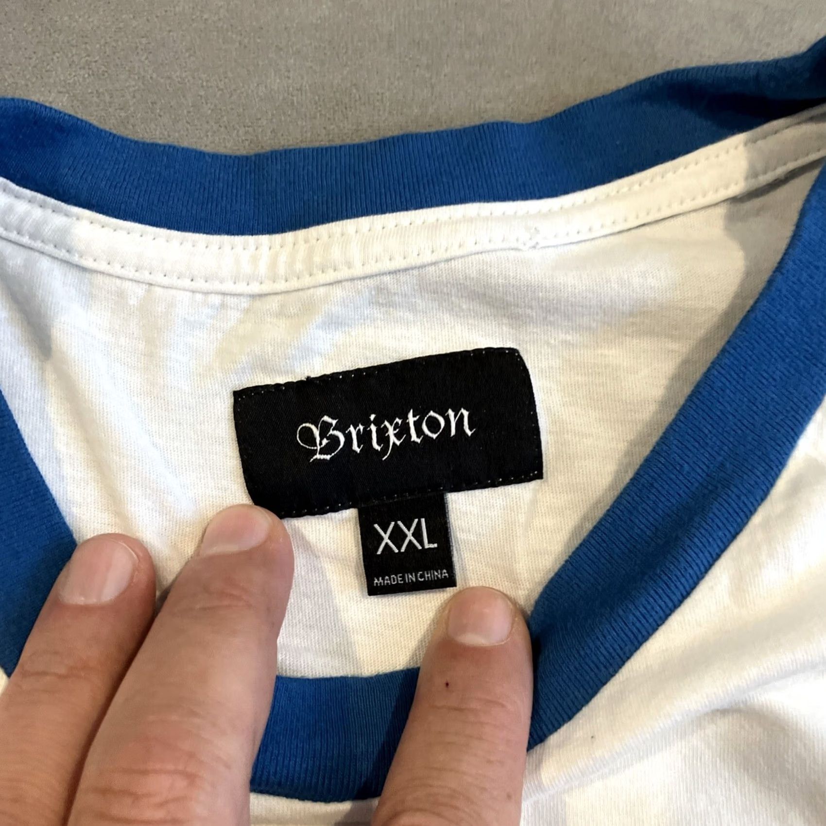 Brixton Brixton T-Shirt White Short Sleeve Ringer Baseball Men XXL Regular Size T-Shirt Emroidered Logo Size US XXL / EU 58 / 5 - 4 Thumbnail