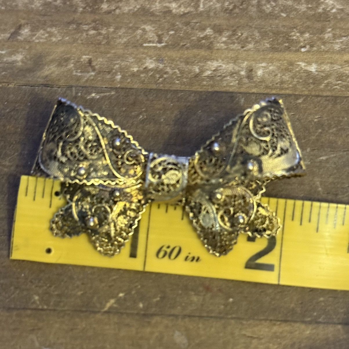 Vintage Vintage gold vermeil filigree bow brooch Size ONE SIZE - 4 Thumbnail