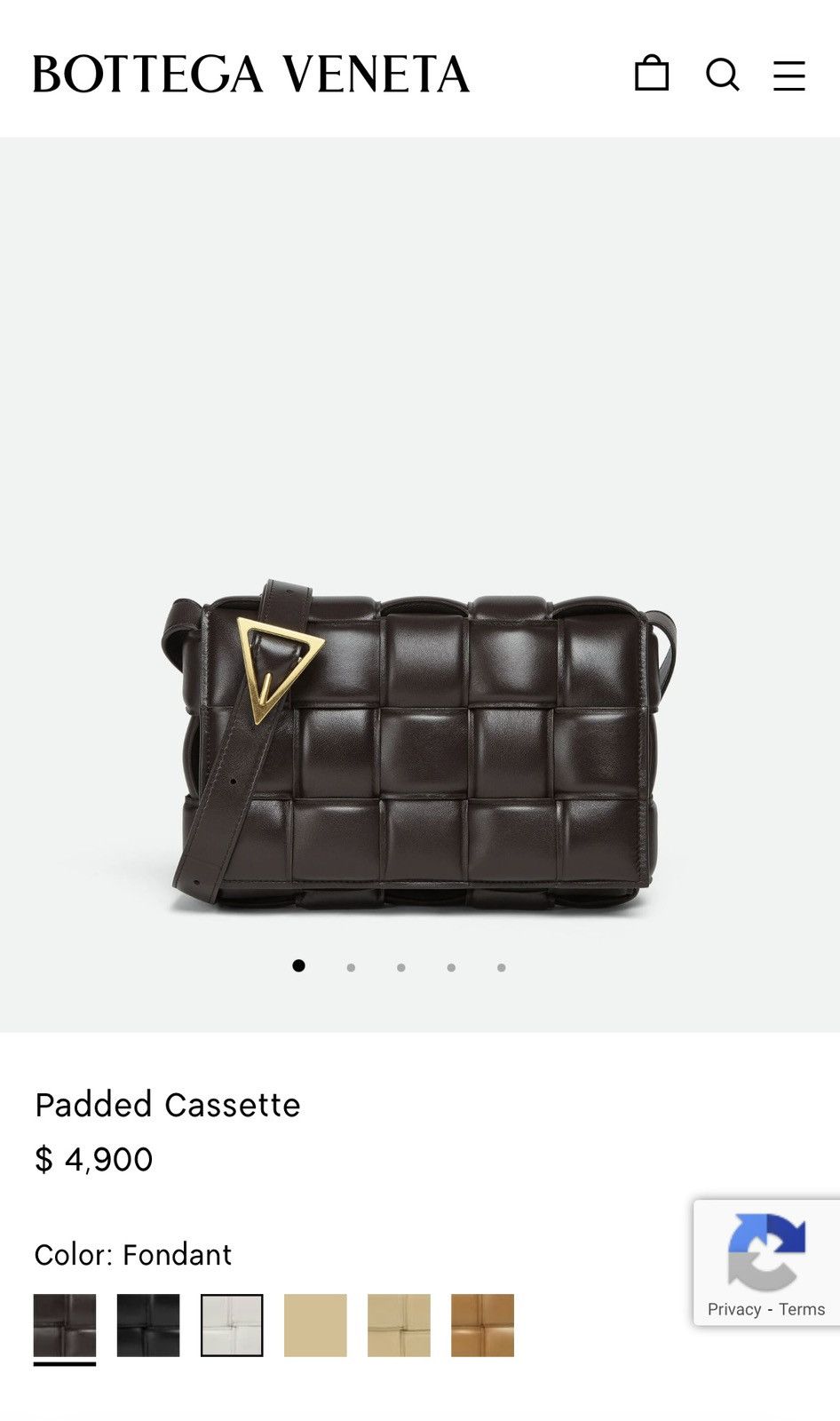 Bottega Veneta Padded Cassette - Fondant brown Size ONE SIZE - 2 Thumbnail
