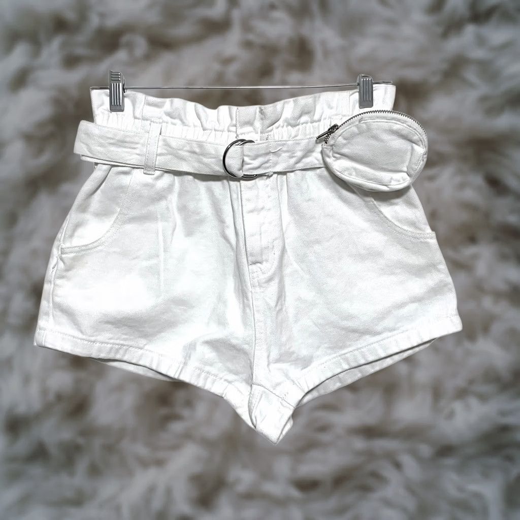Pacsun VINTAGE PacSun Jeans Mom Short White Paperbag Denim Belt Coin Pouch Womens M NWT Size 32" / US 10 / IT 46 - 1 Thumbnail