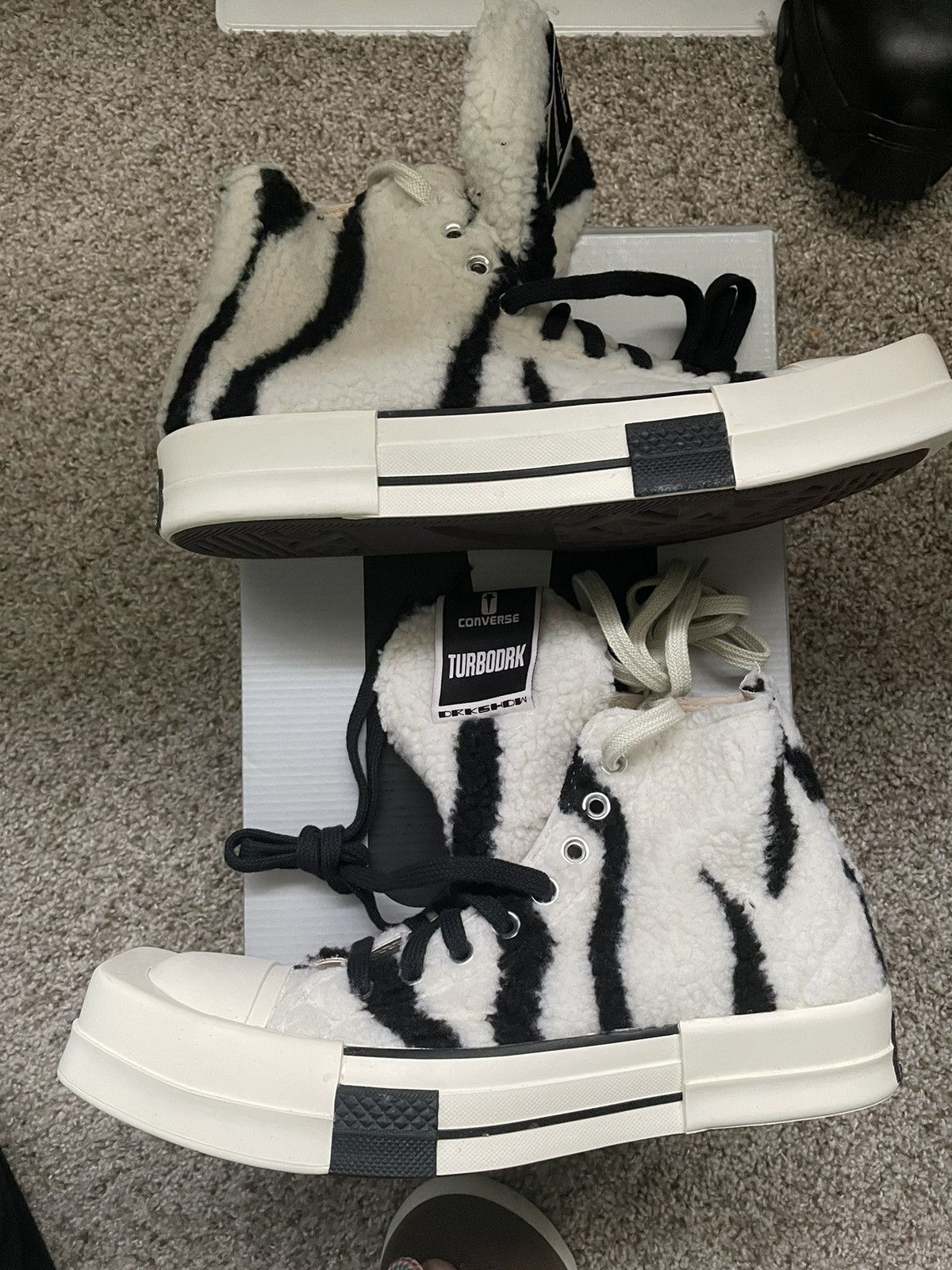 Rick Owens TURBODRK HI Zebra size 41 Size US 7.5 / EU 40-41 - 4 Thumbnail