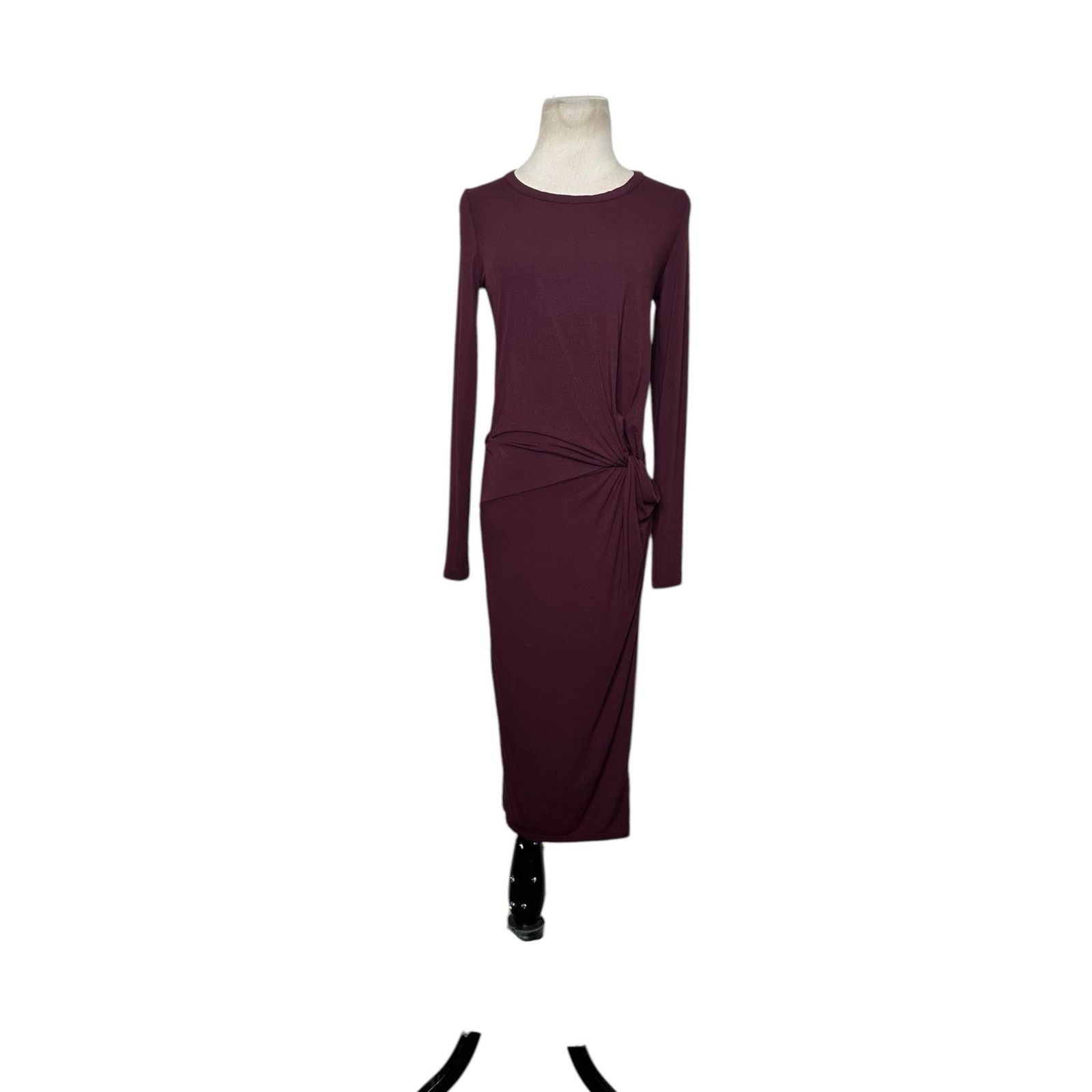 Topshop Topshop burgundy long sleeves front twist midi dress size 2 Size XS / US 0-2 / IT 36-38 - 9 Thumbnail