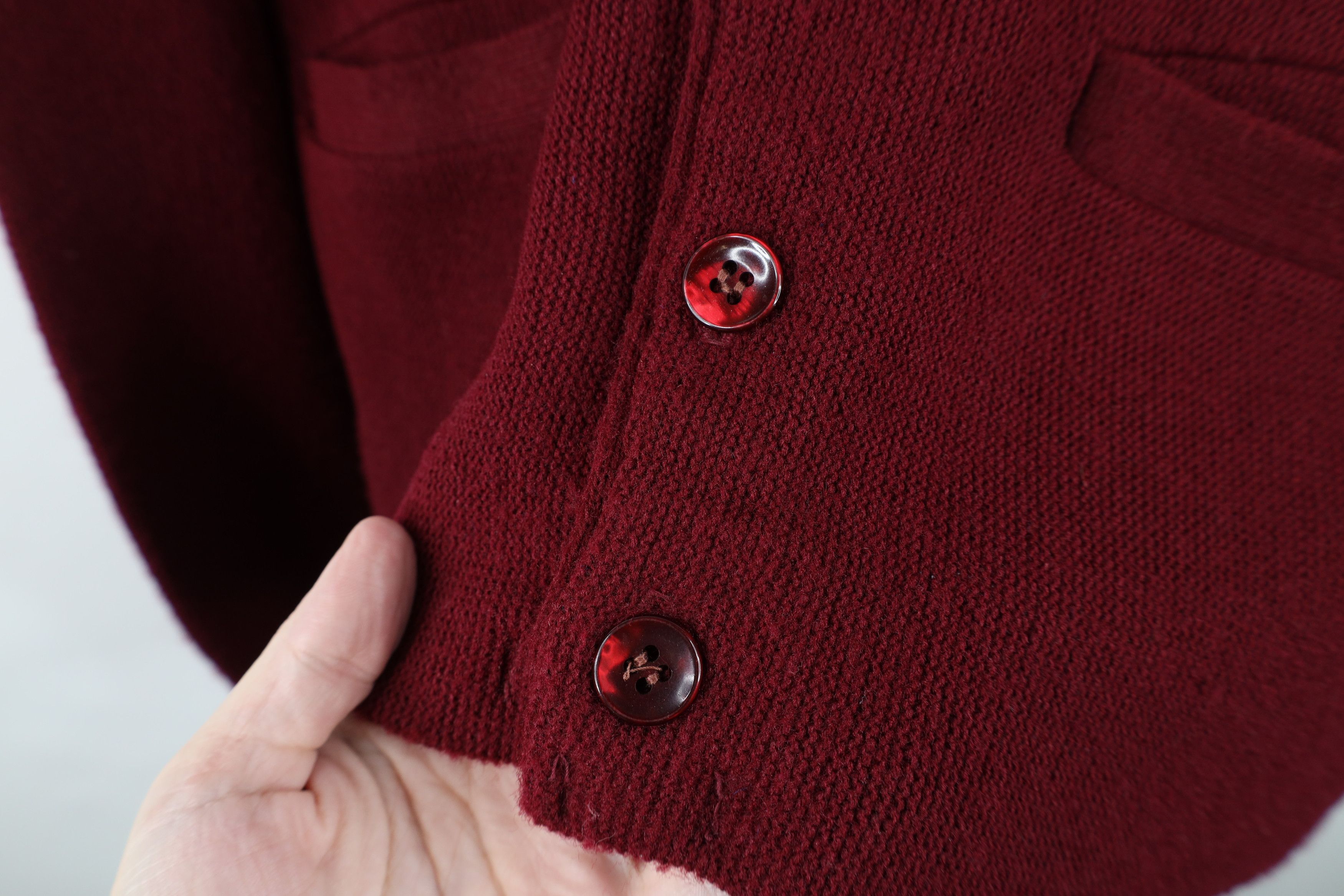 Vintage Vintage 60s Streetwear Knit Cardigan Sweater Burgundy USA Size US M / EU 48-50 / 2 - 6 Thumbnail